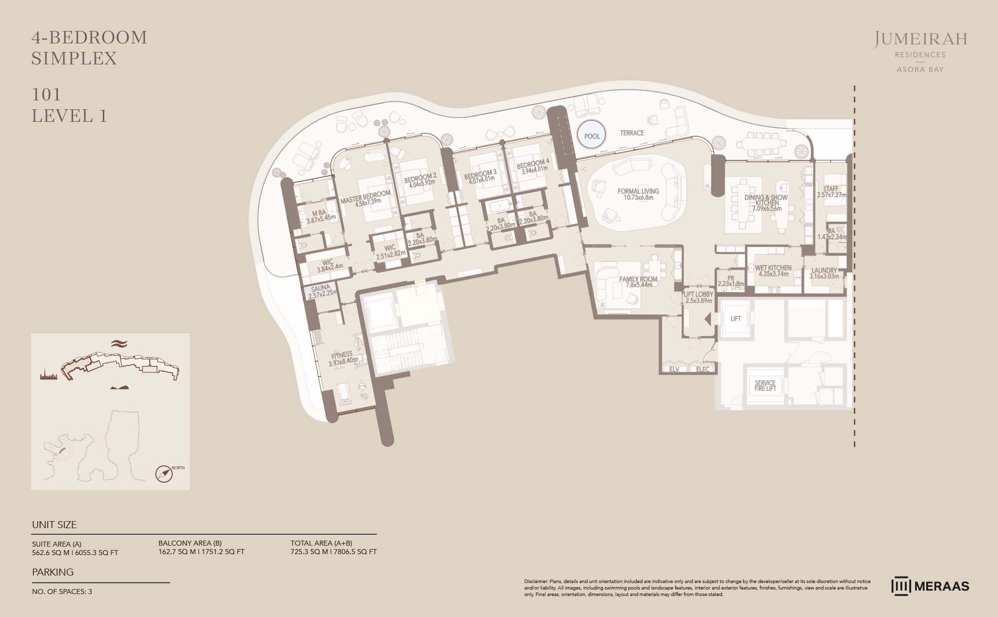 4 Bedroom + Pool floor plan