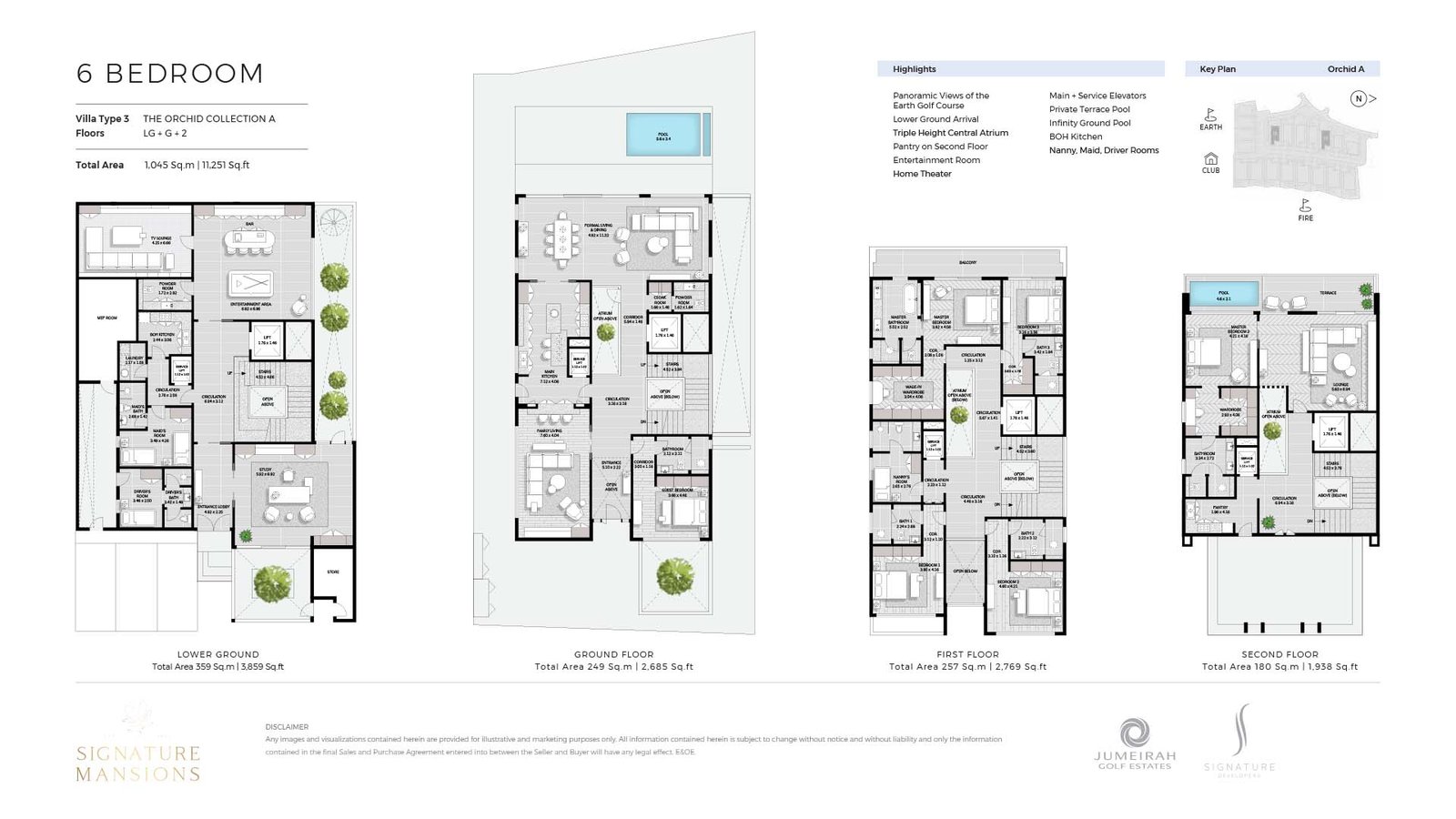 6 Bedrooms + Pool + Maid + Store Room floor plan