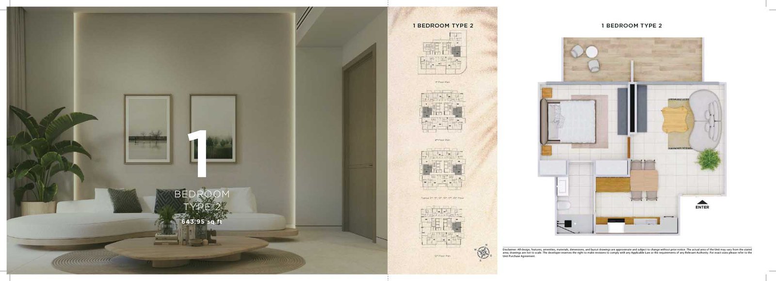 1 Bedroom floor plan