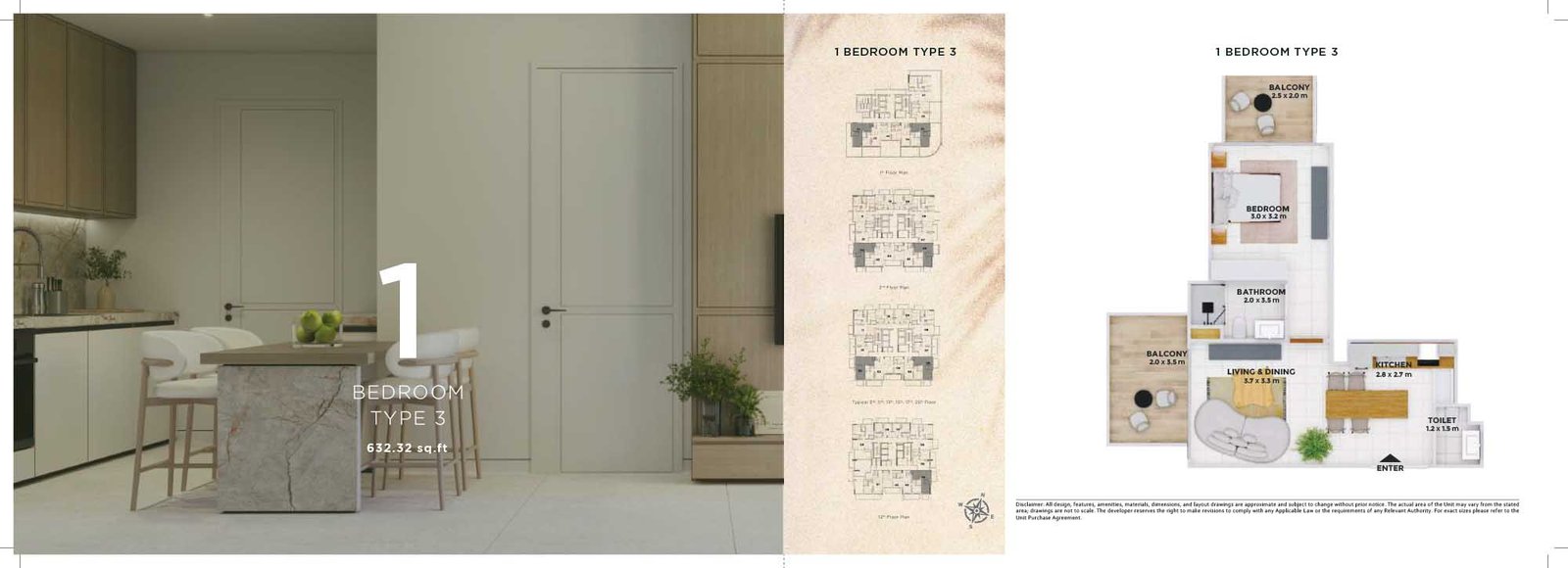 1 Bedroom floor plan