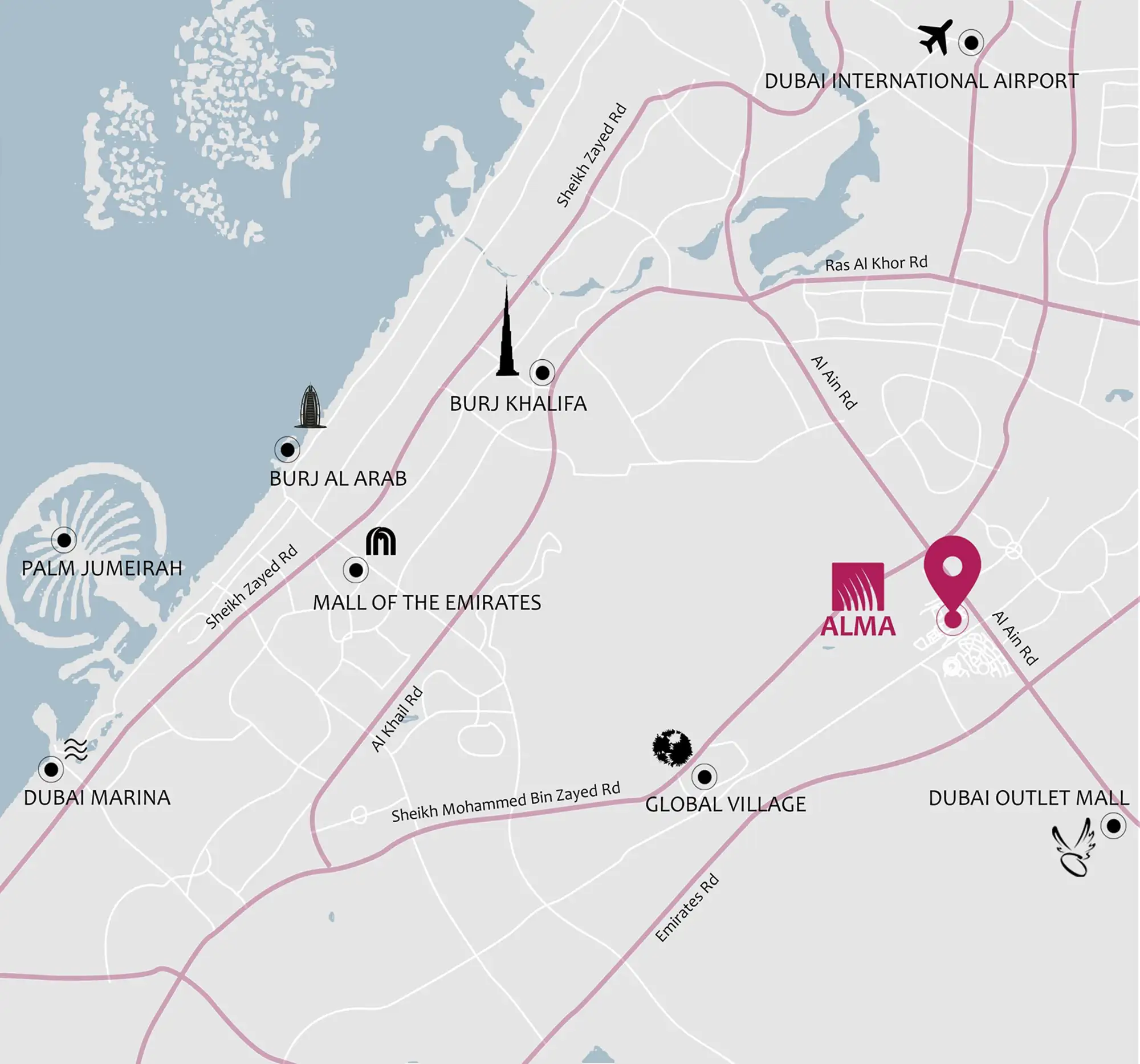 Alma Gardens at Liwan location map
