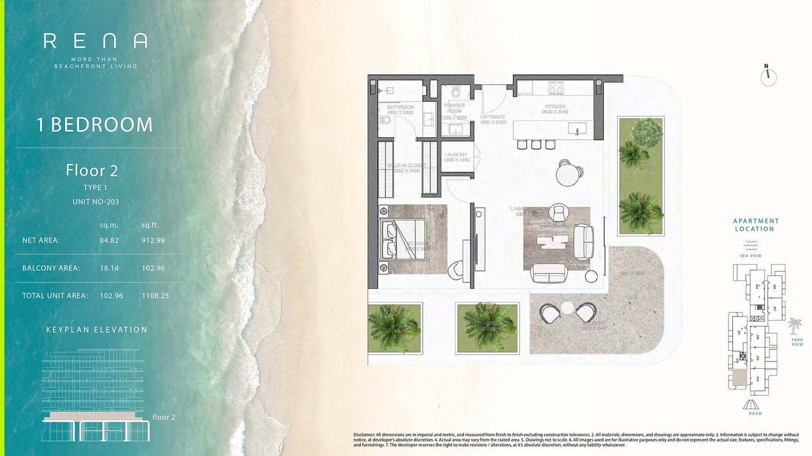 1 Bedroom floor plan