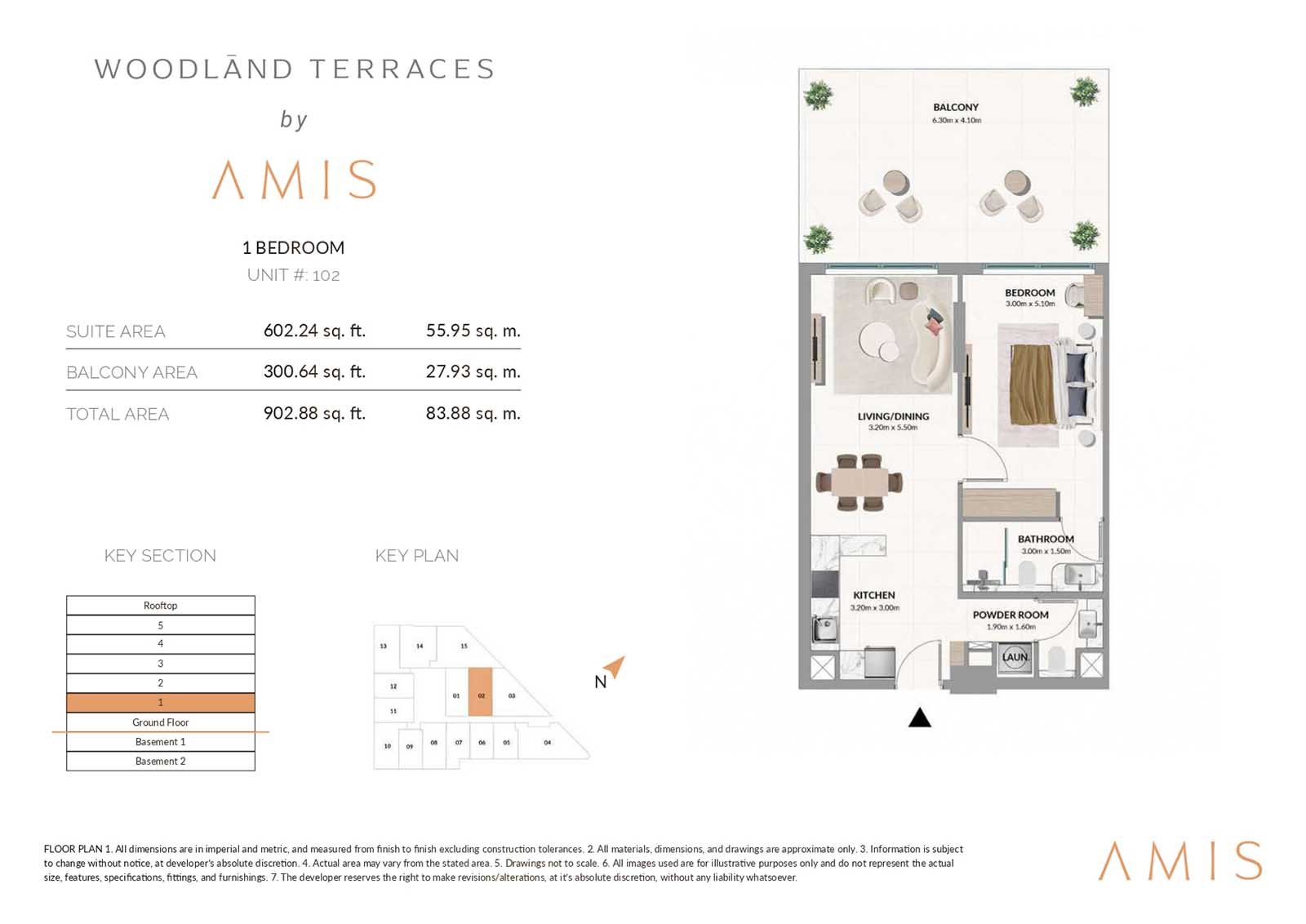 1 Bedroom floor plan