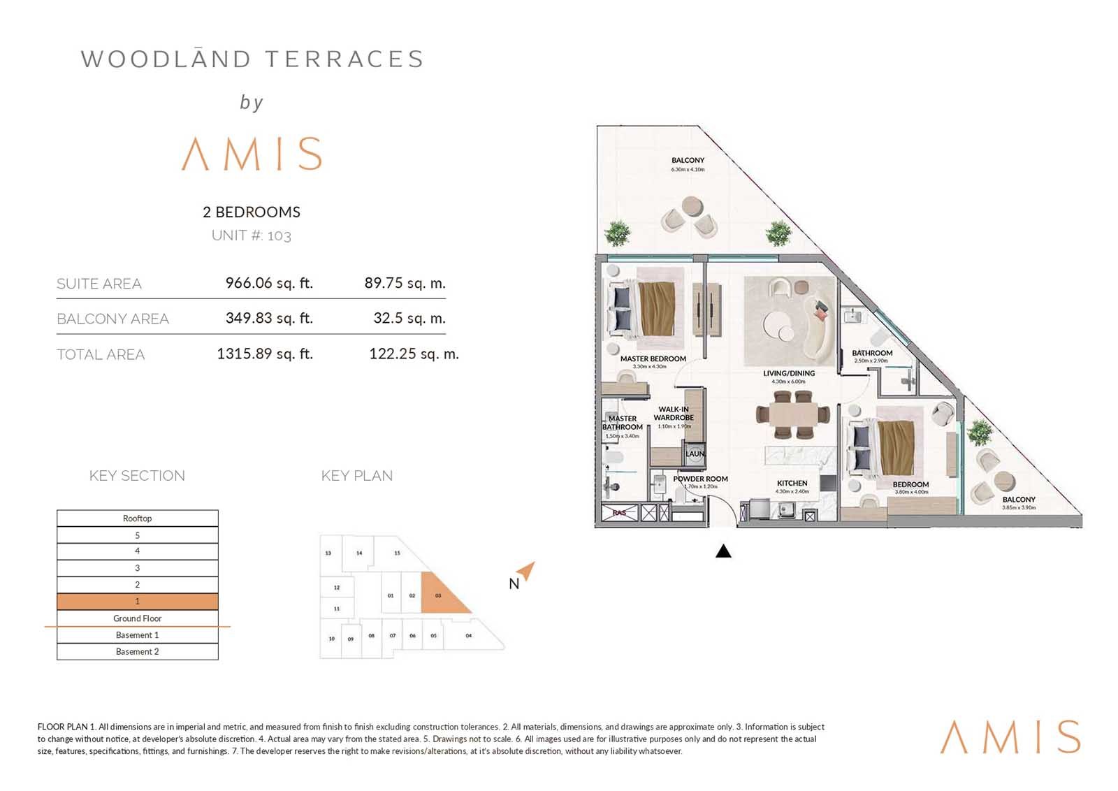 2 Bedrooms floor plan