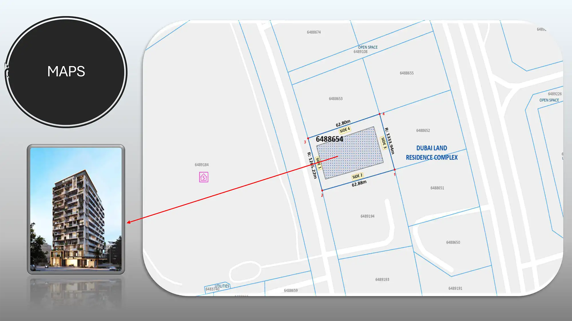 AG Ark Tower at DLRC location map