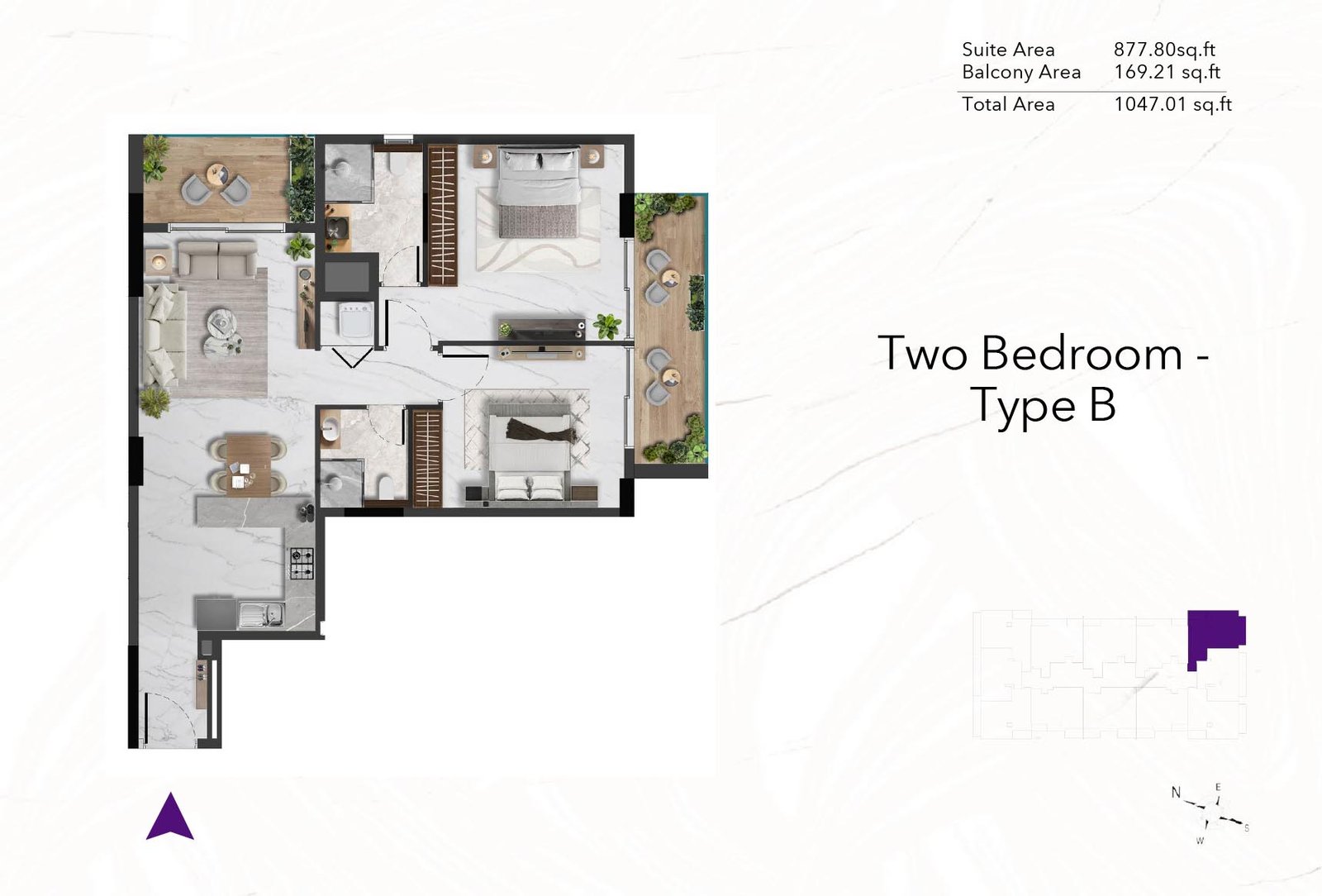 2 Bedroom floor plan