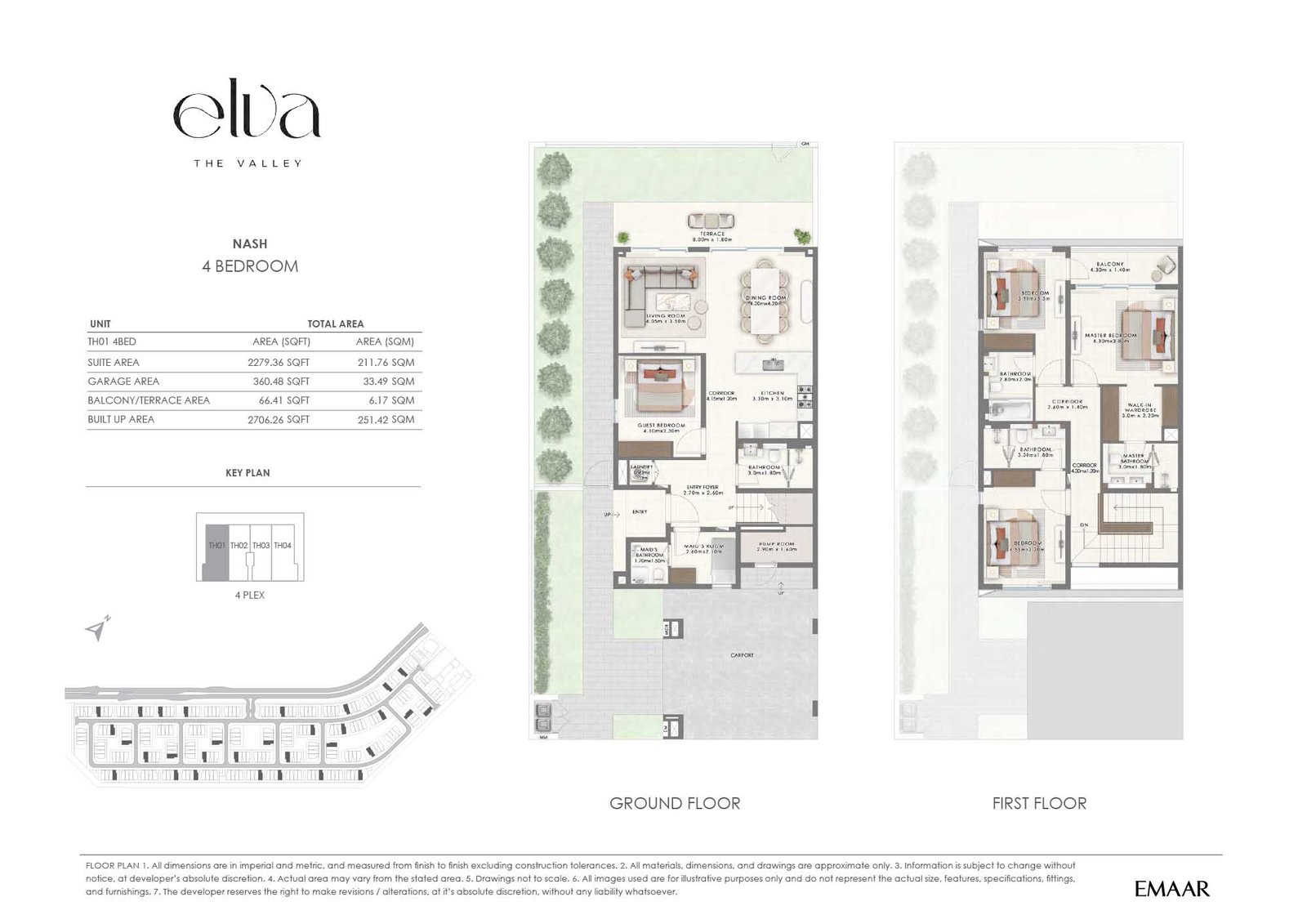 4 Bedrooms + Maid floor plan