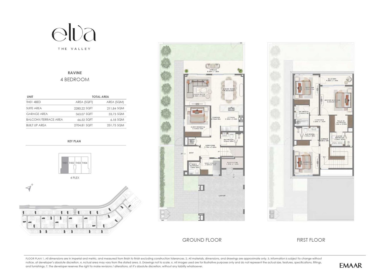 4 Bedrooms + Maid floor plan