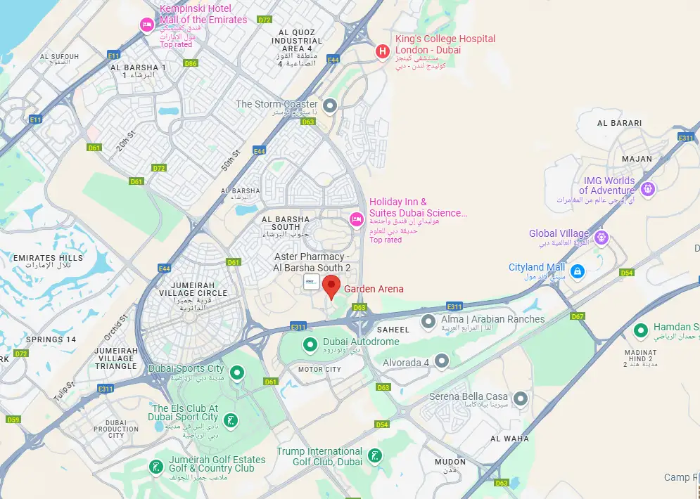 Garden Arena at Arjan location map