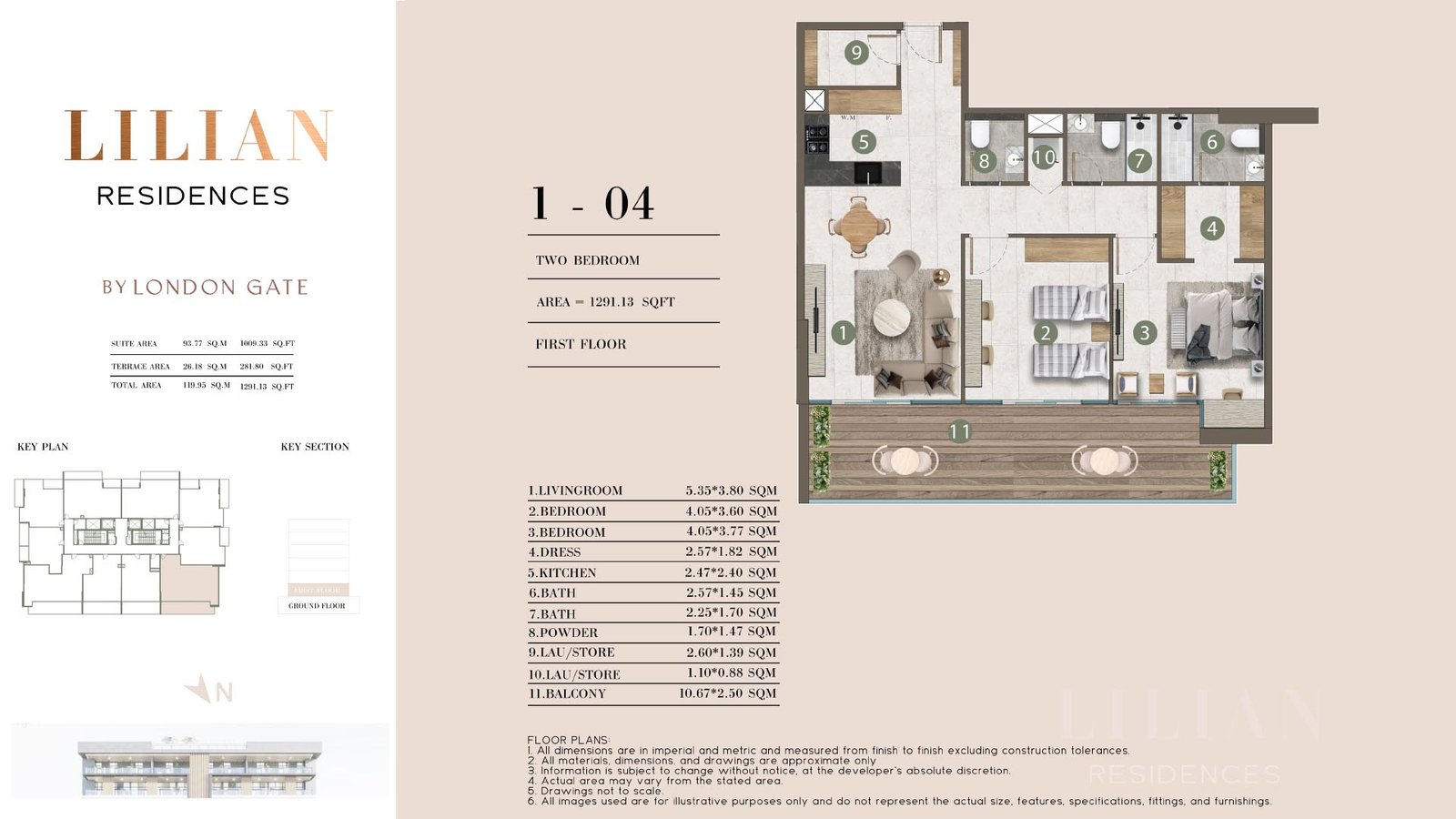 2 Bedrooms floor plan