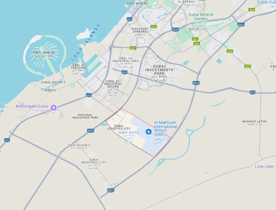 Lilian Residences at Dubai South location map