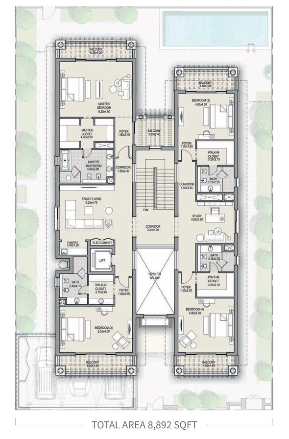 5 Bedrooms floor plan