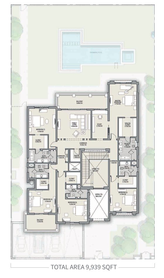 6 Bedrooms floor plan