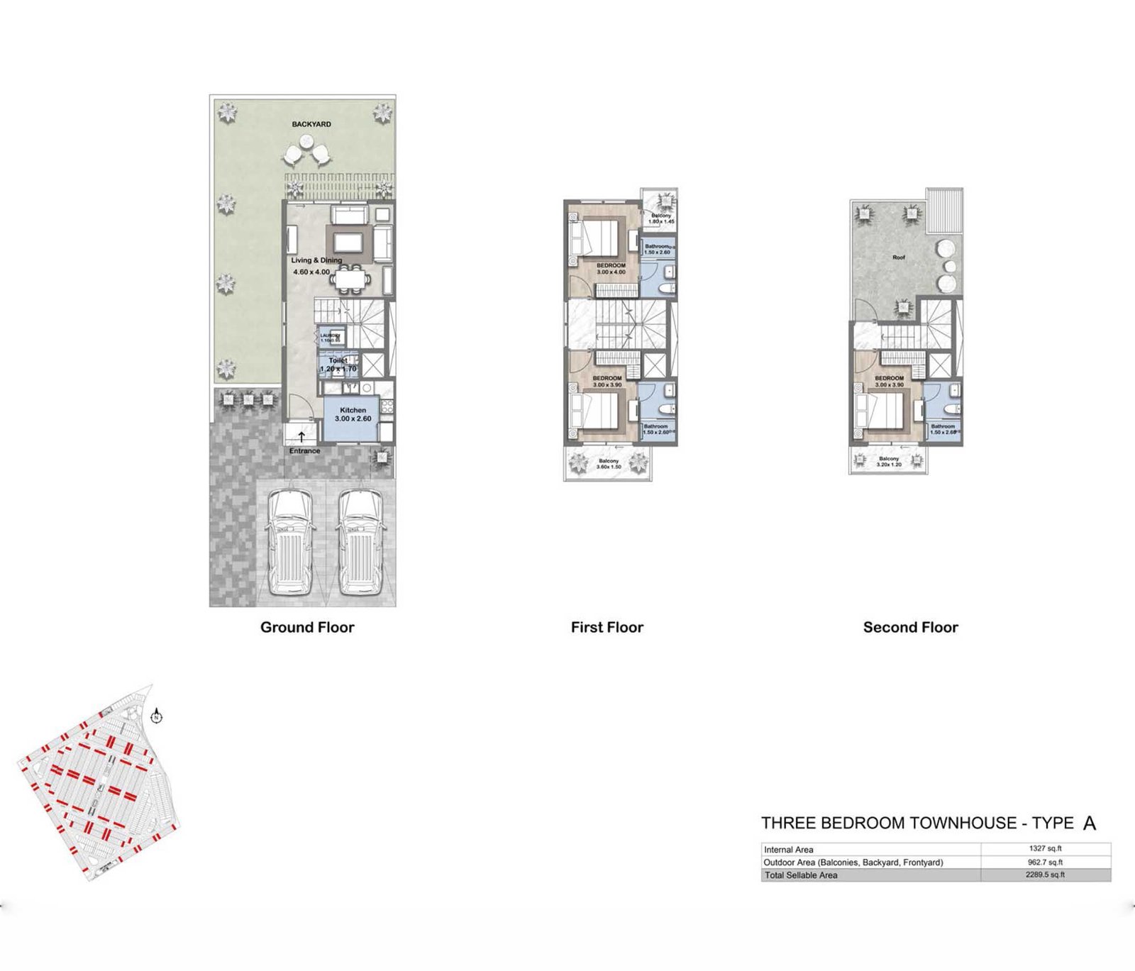 3 Bedrooms floor plan