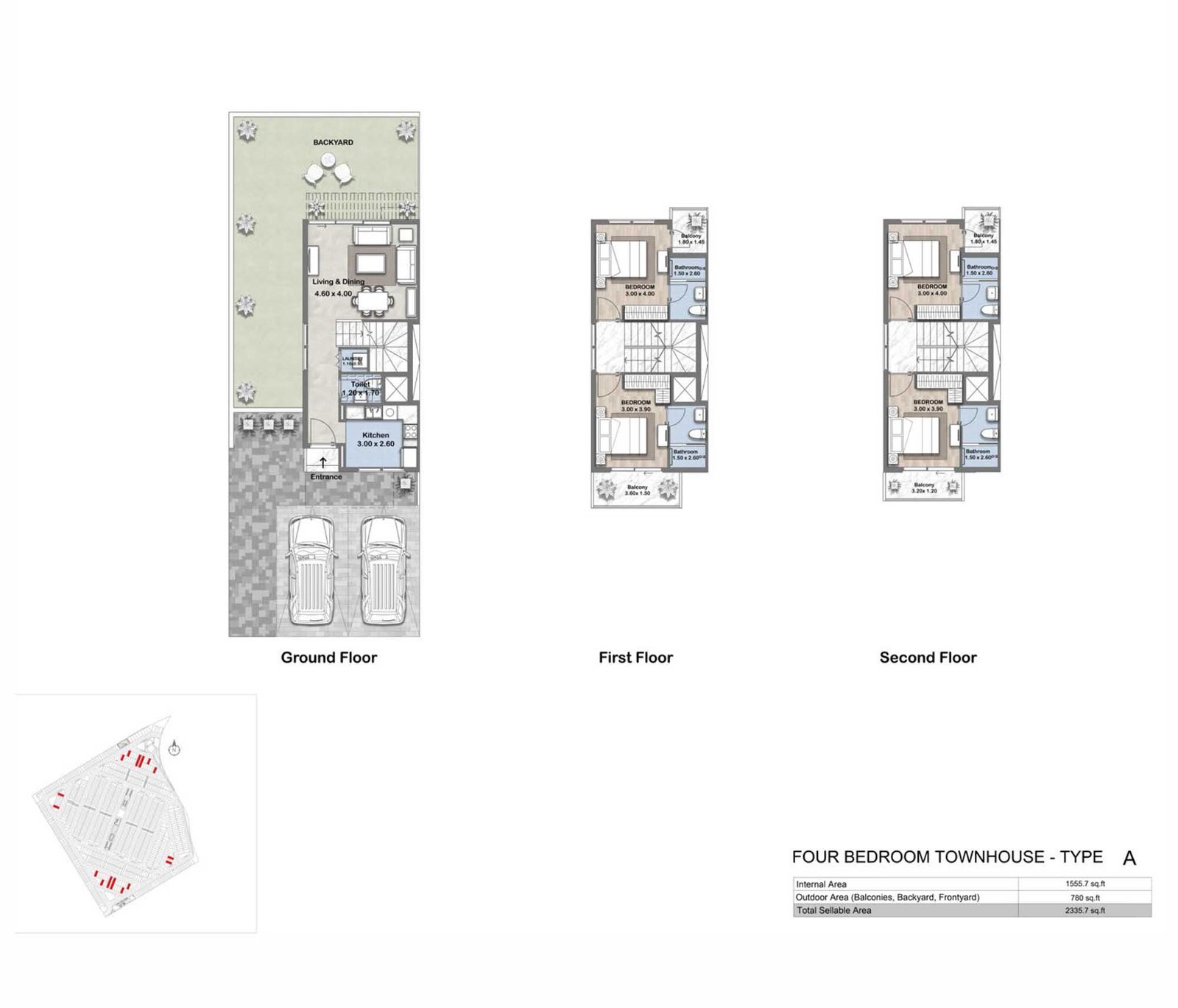 4 Bedrooms floor plan