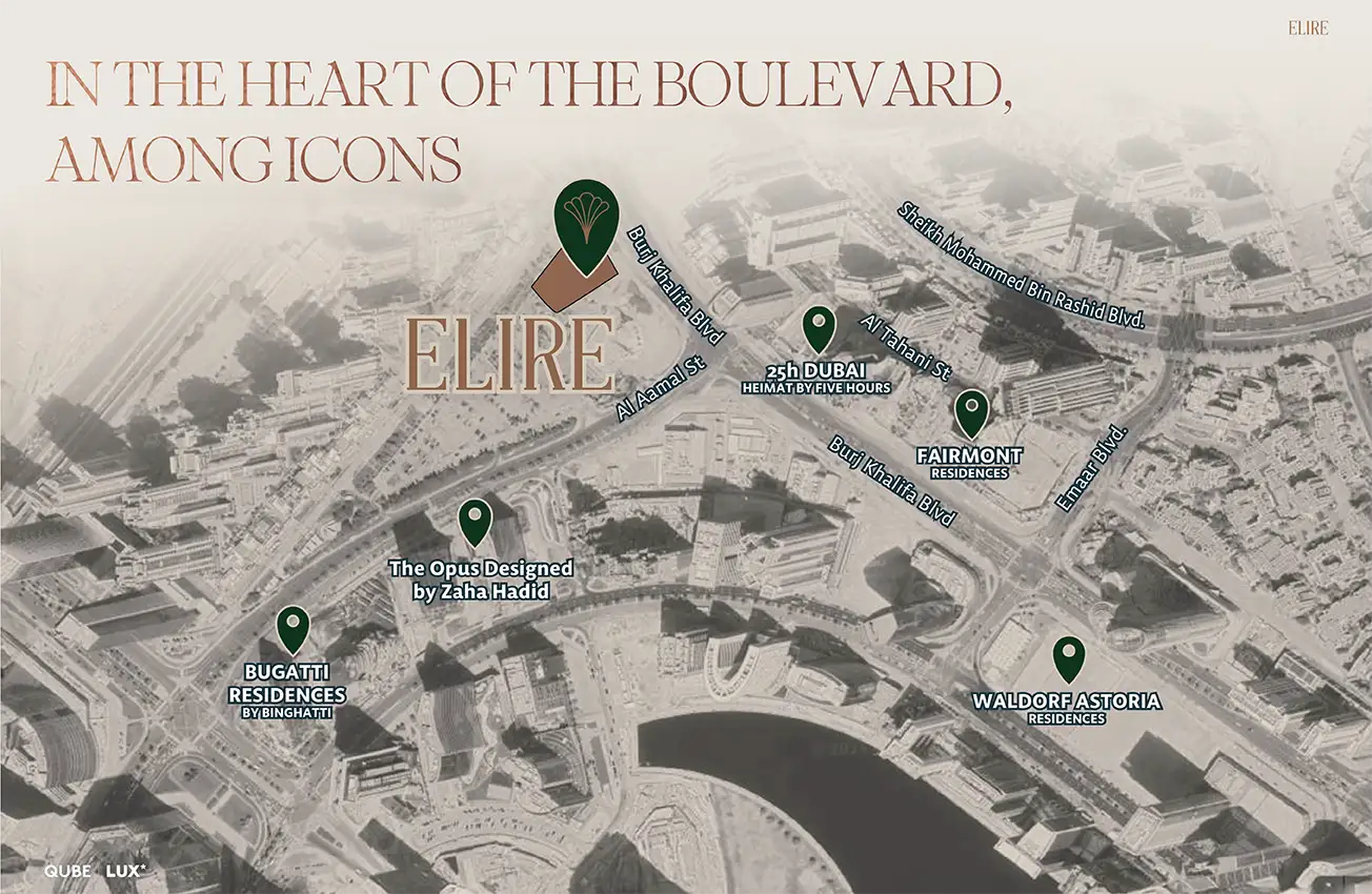Elire at Business Bay location map