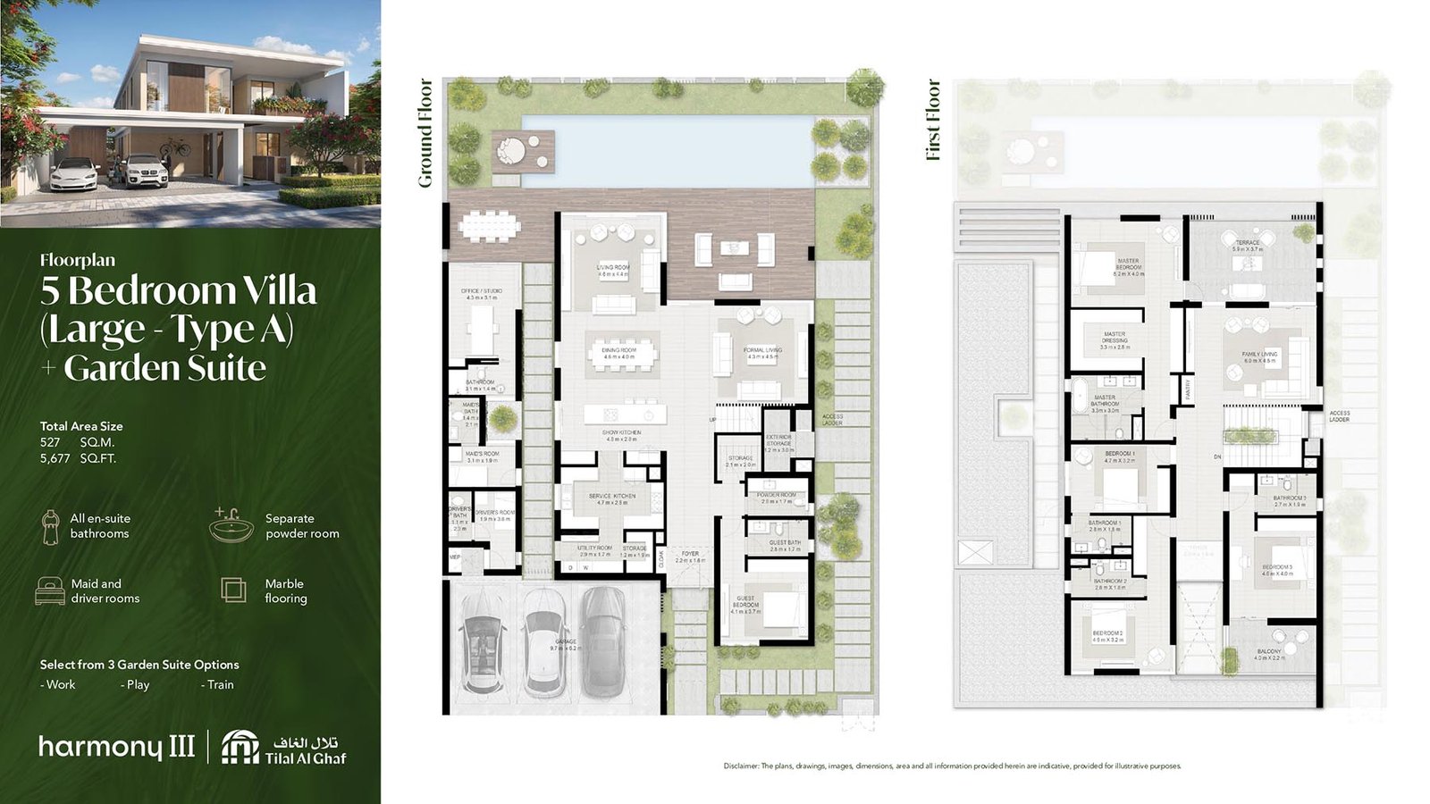 5 Bedrooms + Maid floor plan