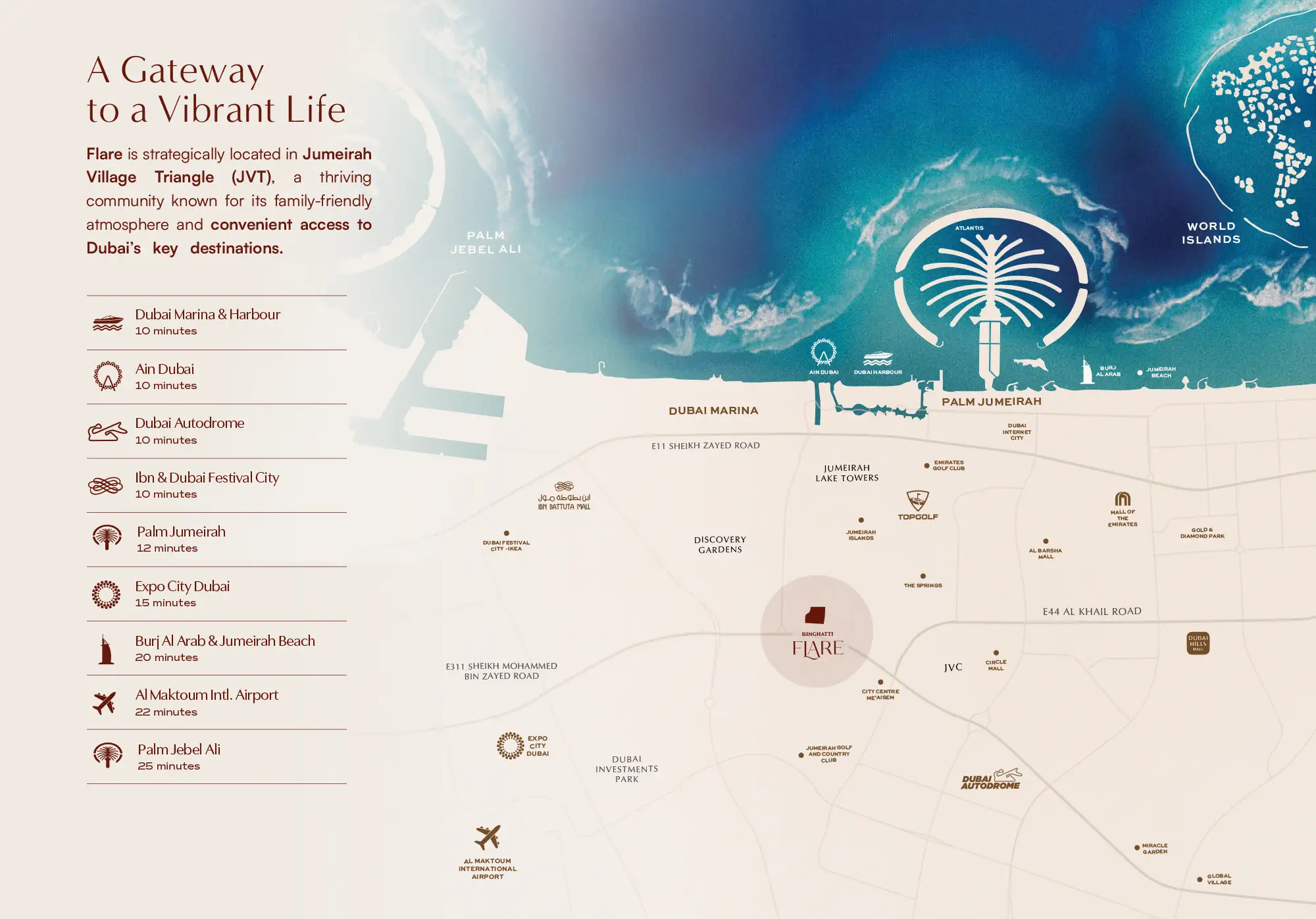 Binghatti Flare location map