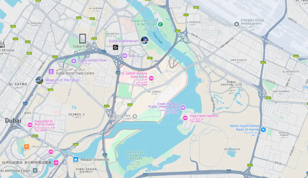 Amazonia Residence at Al Jaddaf location map