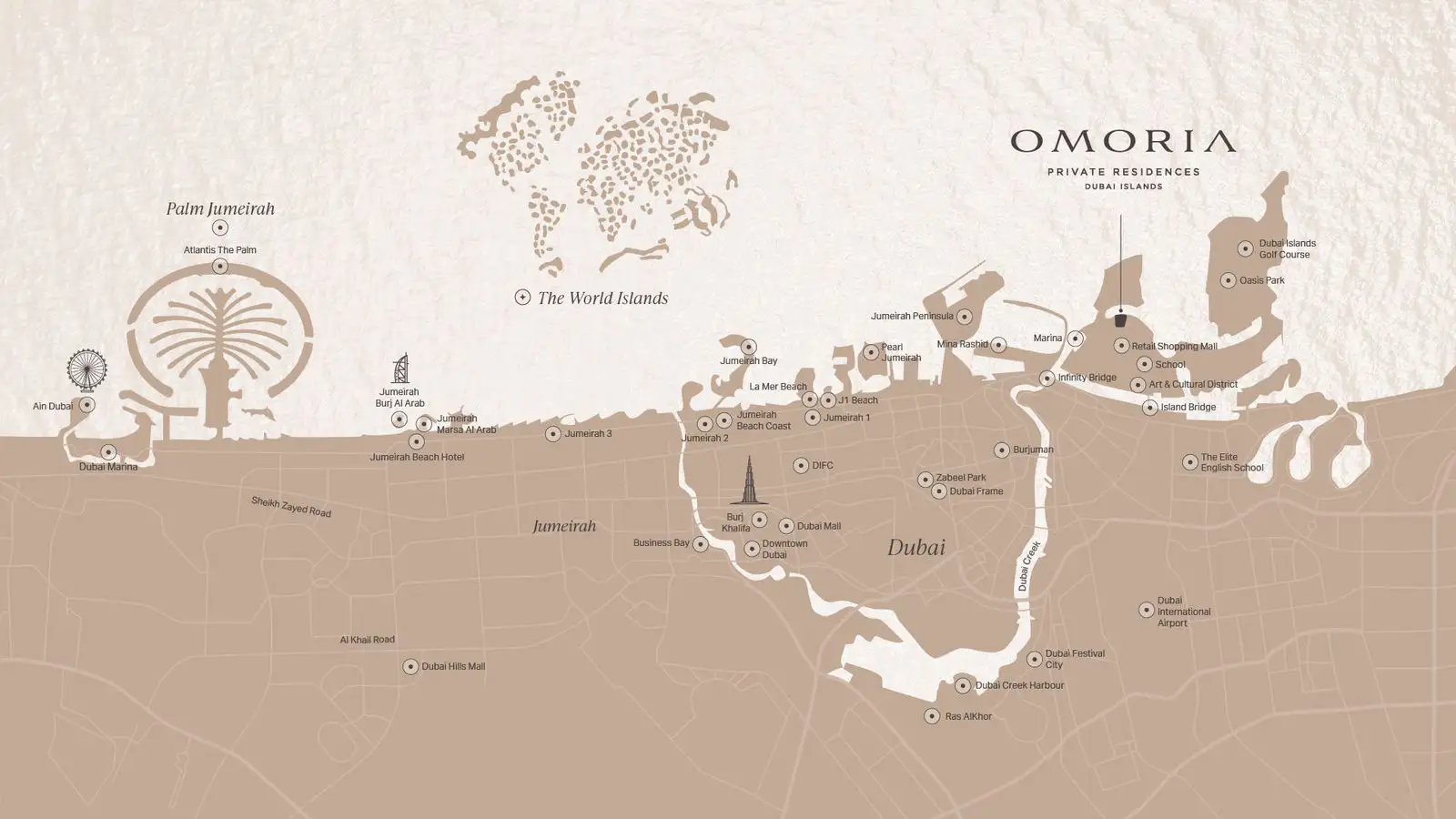 Omoria Hotel Residences at Dubai Islands location map