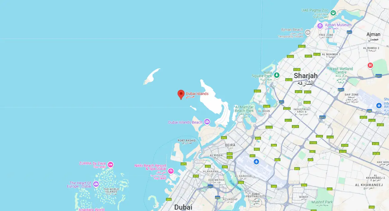 Omoria Hotel Penthouses at Dubai Islands location map