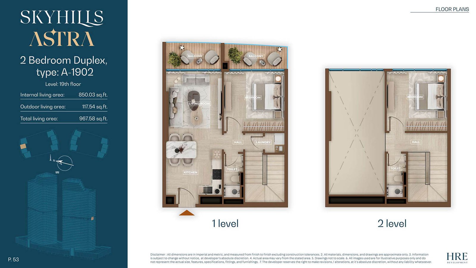 2 Bedrooms floor plan