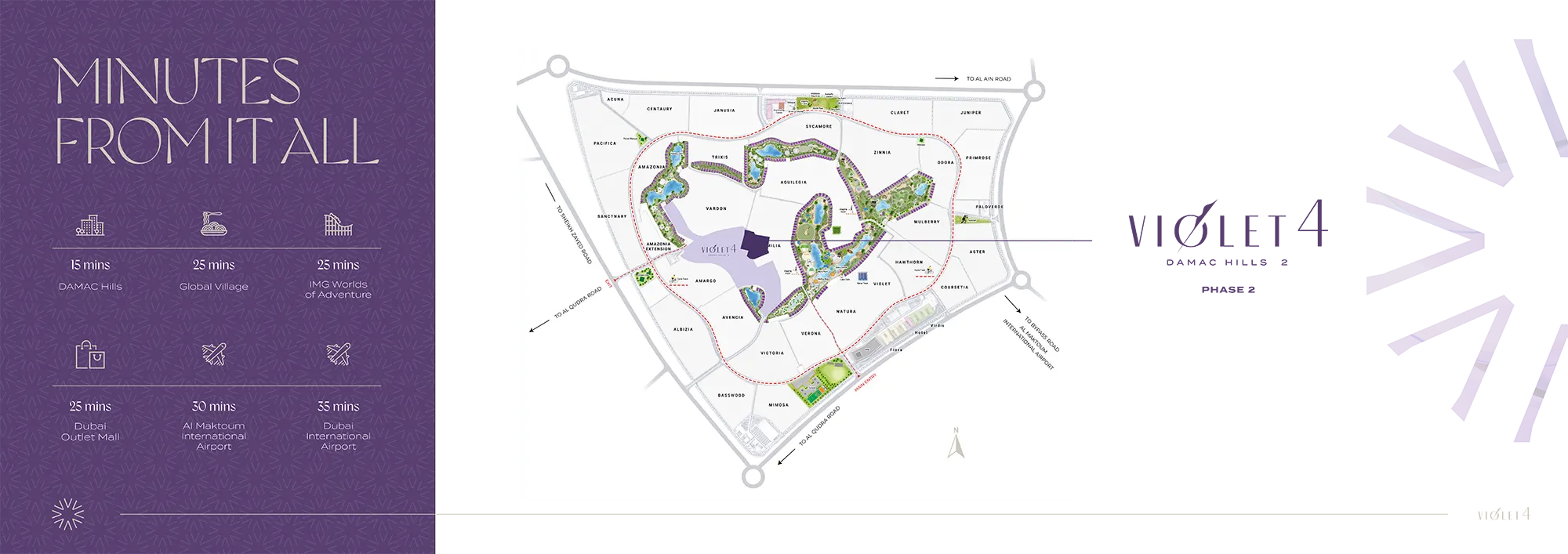 Violet 4 Phase 2 at Damac Hills 2 location map