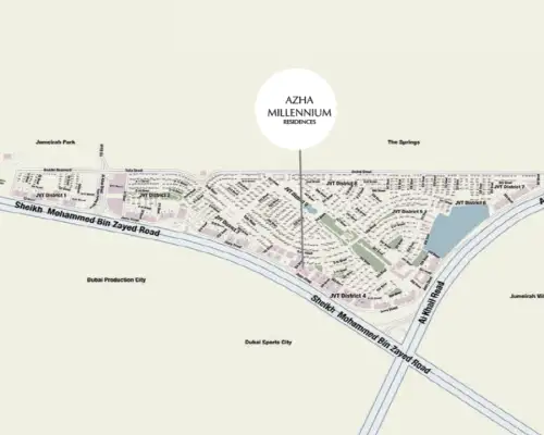 Azha Millennium Residences at JVT location map