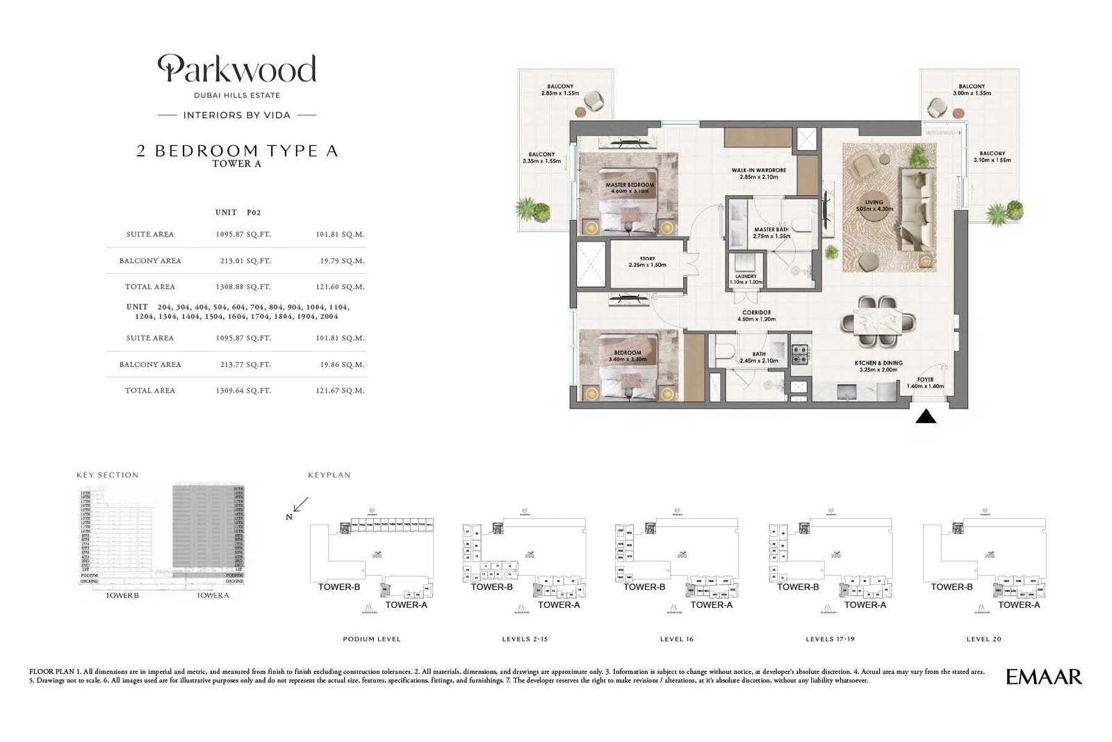 2 Bedrooms floor plan