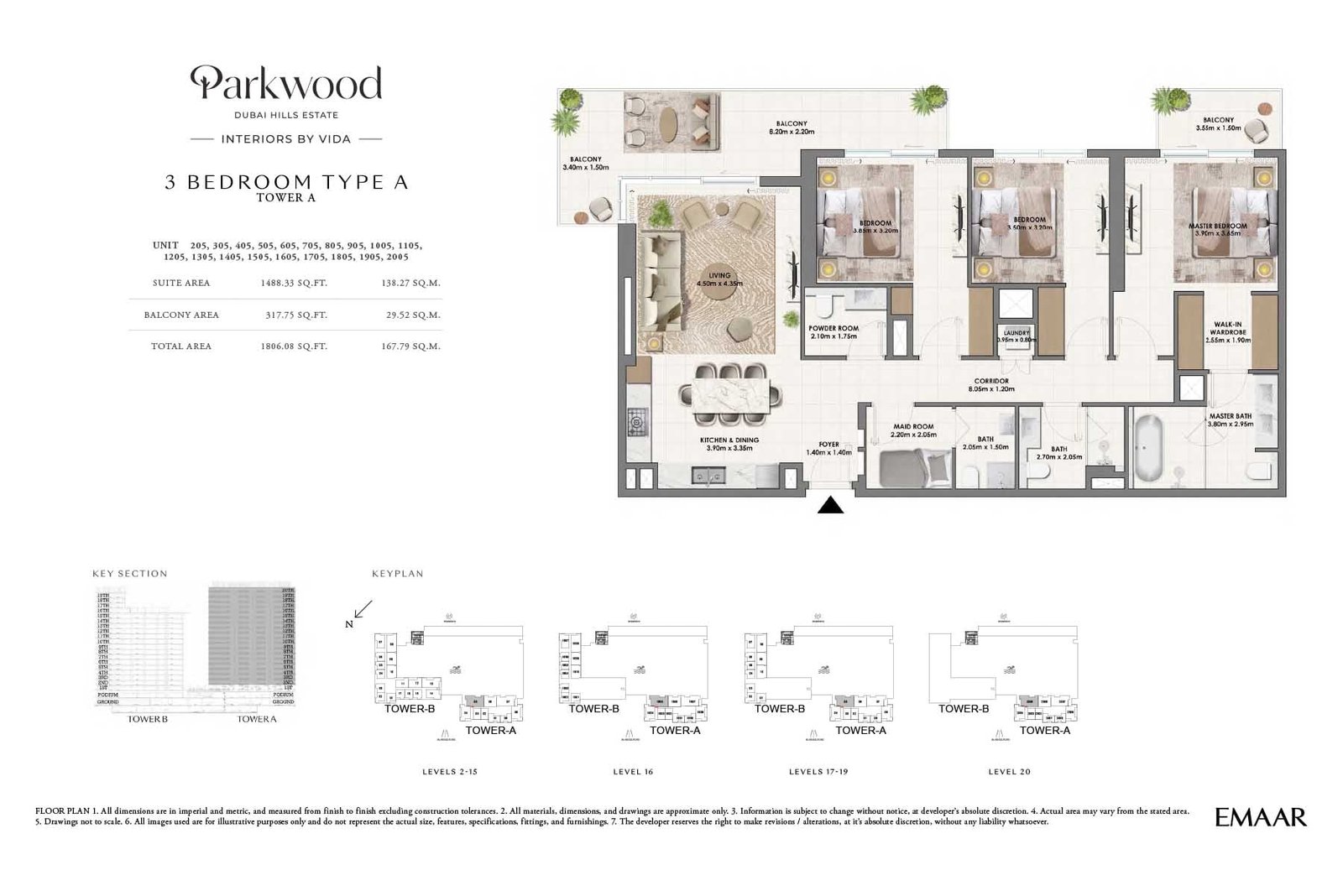 3 Bedrooms floor plan