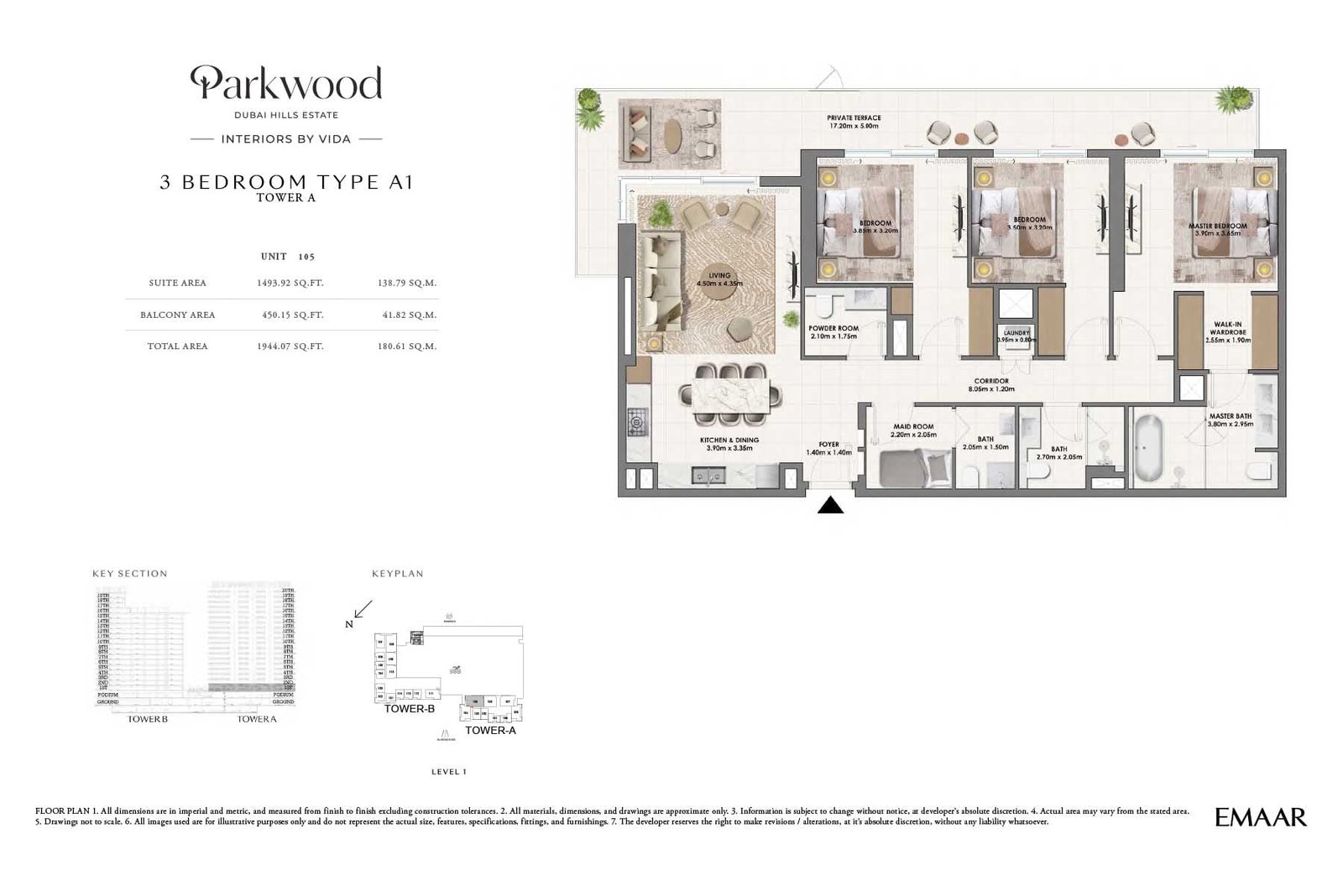 3 Bedrooms floor plan