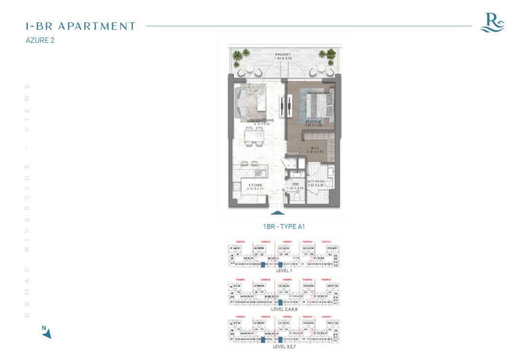 1 Bedroom floor plan