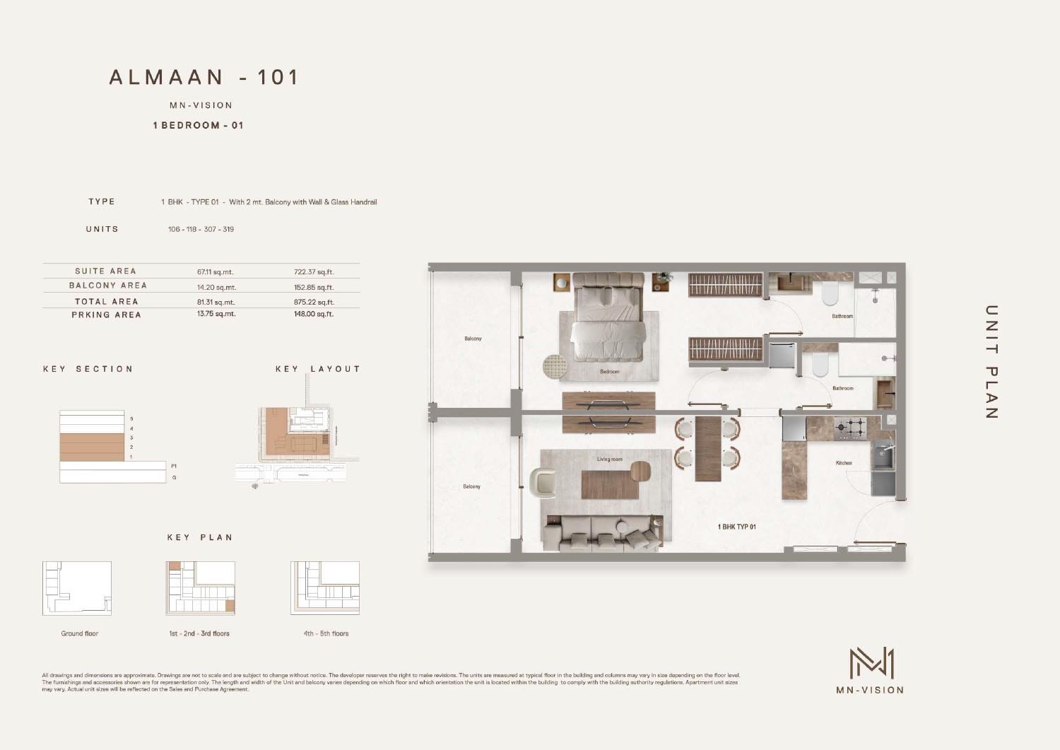 1 Bedroom floor plan