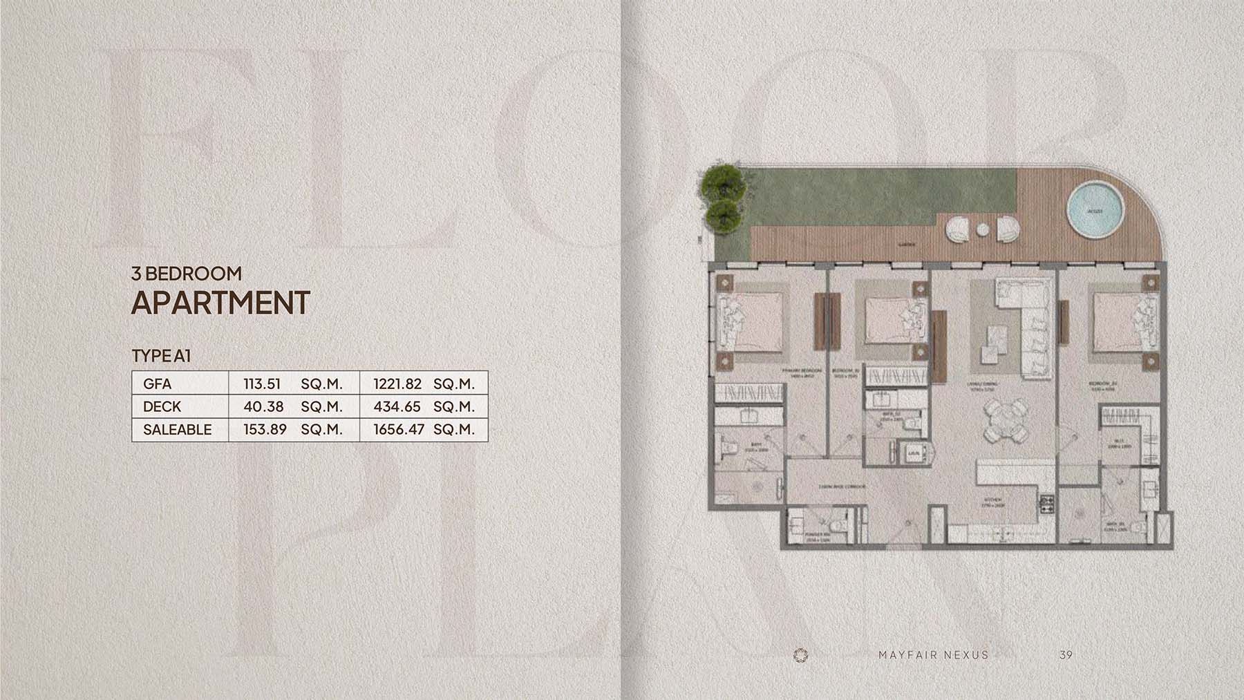 3 Bedrooms floor plan
