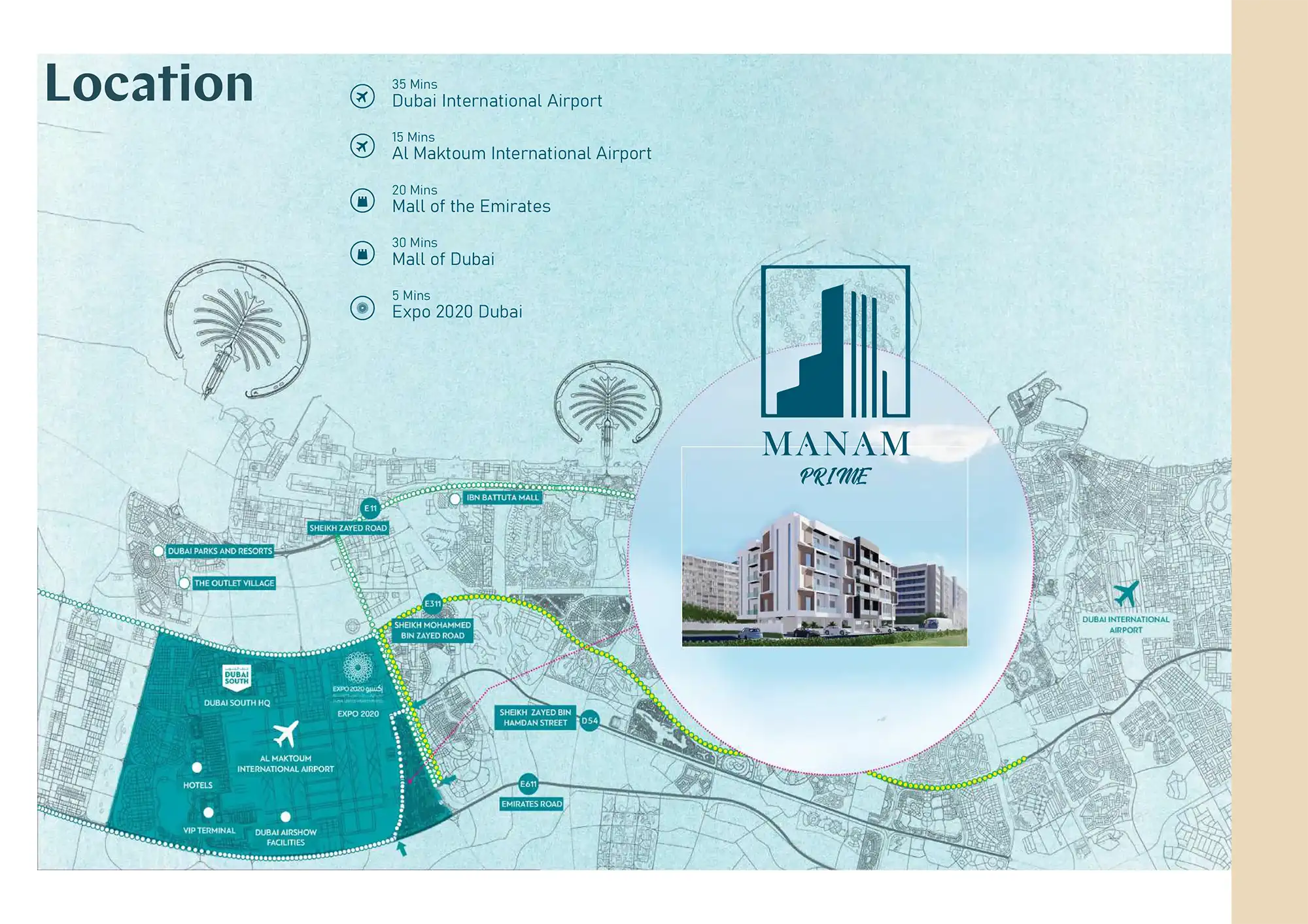 Manam Prime at Dubai South location map