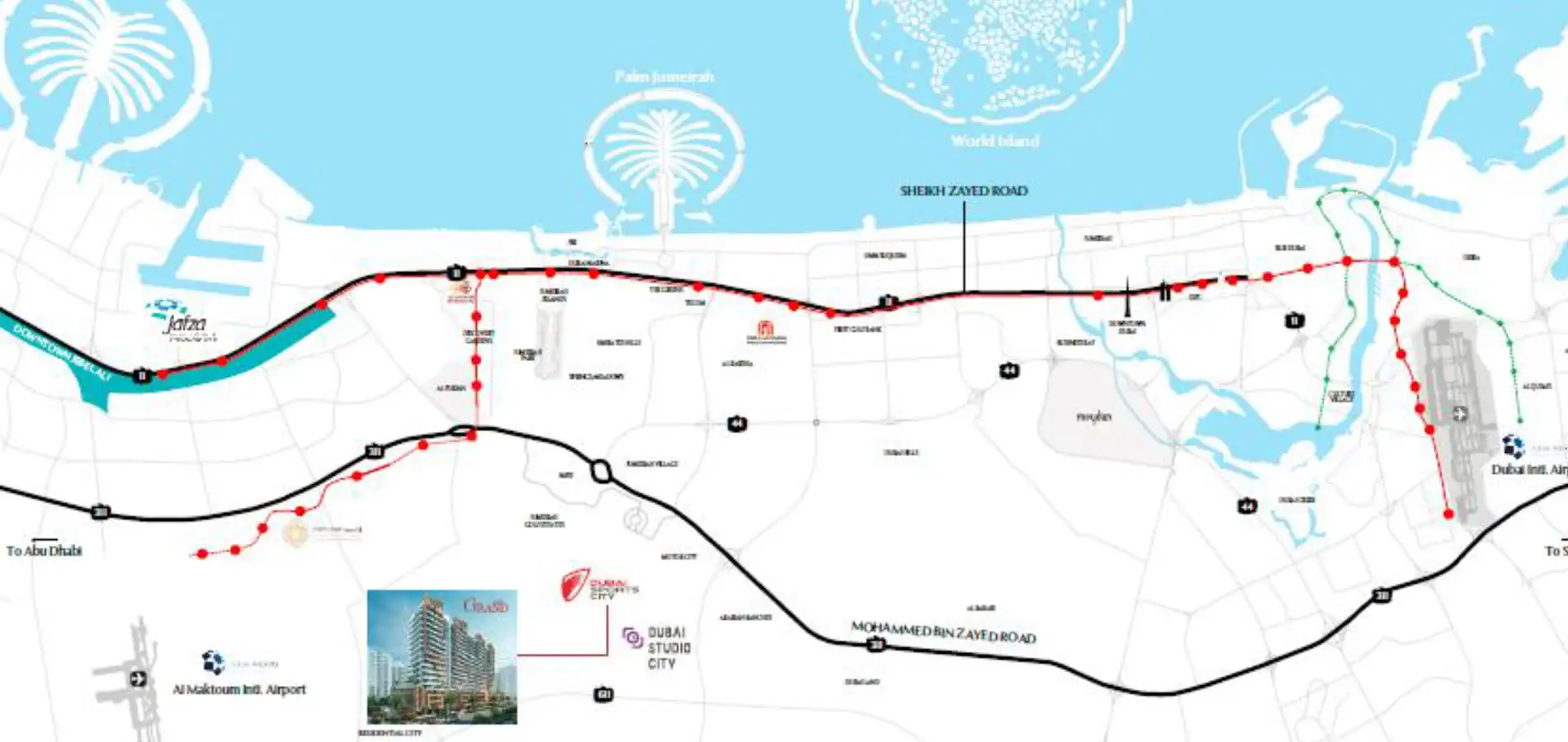 Azizi Grand Apartments location map