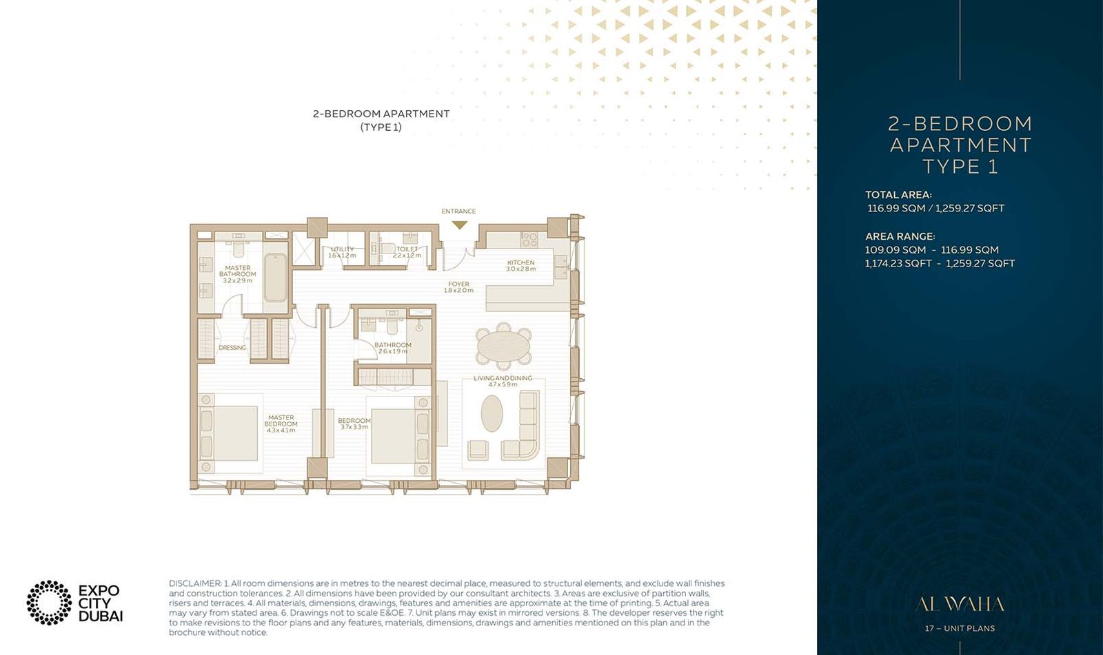 2 Bedrooms floor plan