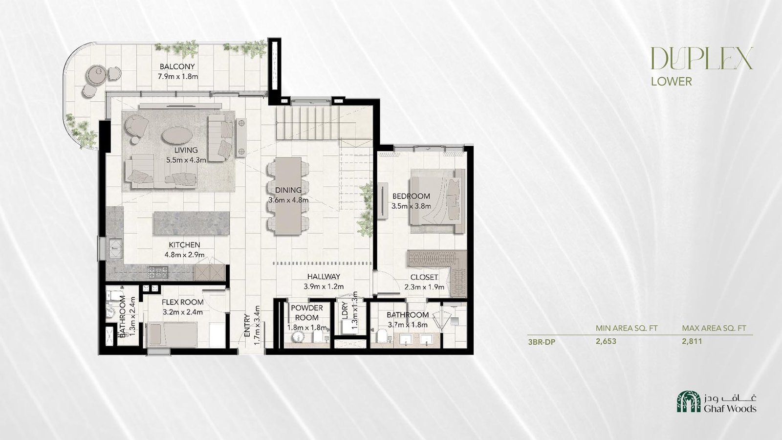 3 Bedrooms floor plan