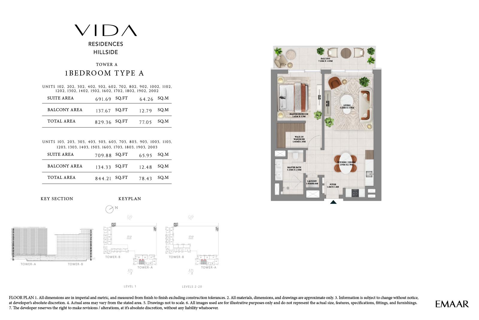 1 Bedroom floor plan