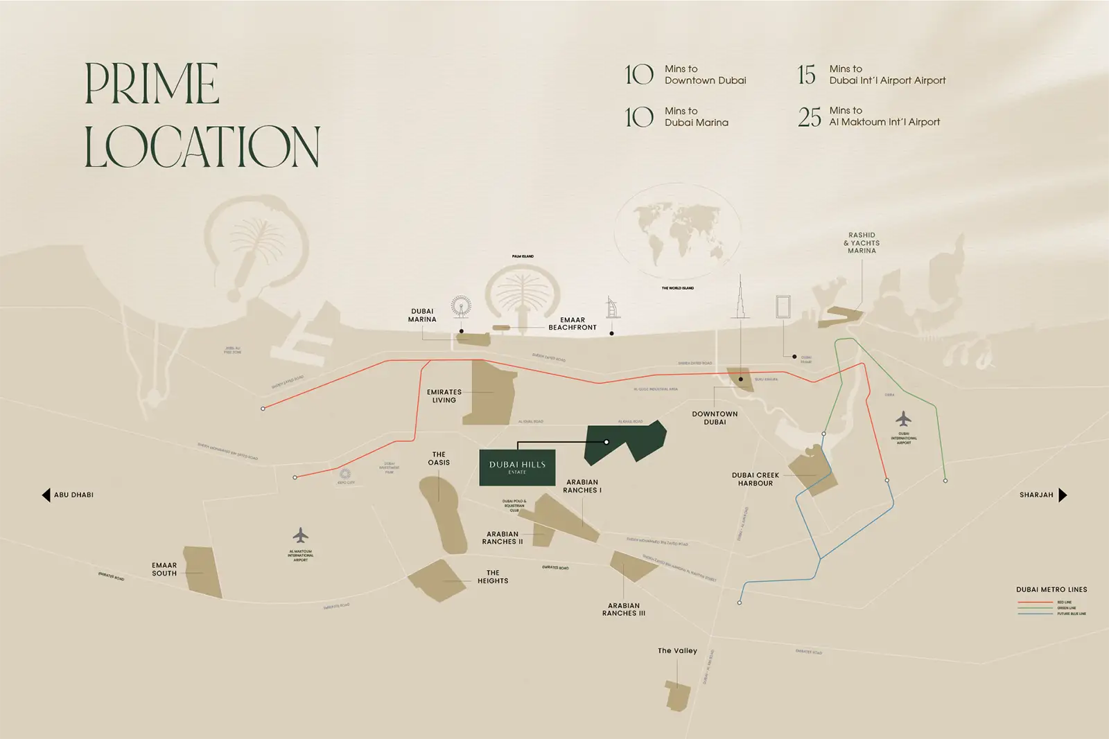 Vida Residences Hillside at Dubai Hills Estate location map