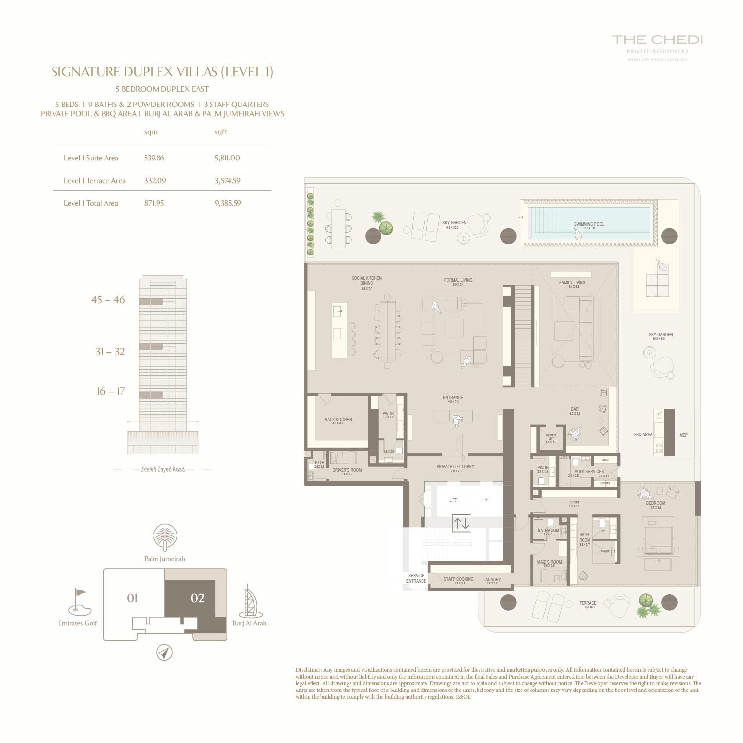 5 Bedrooms + Pool + Maid + Study floor plan