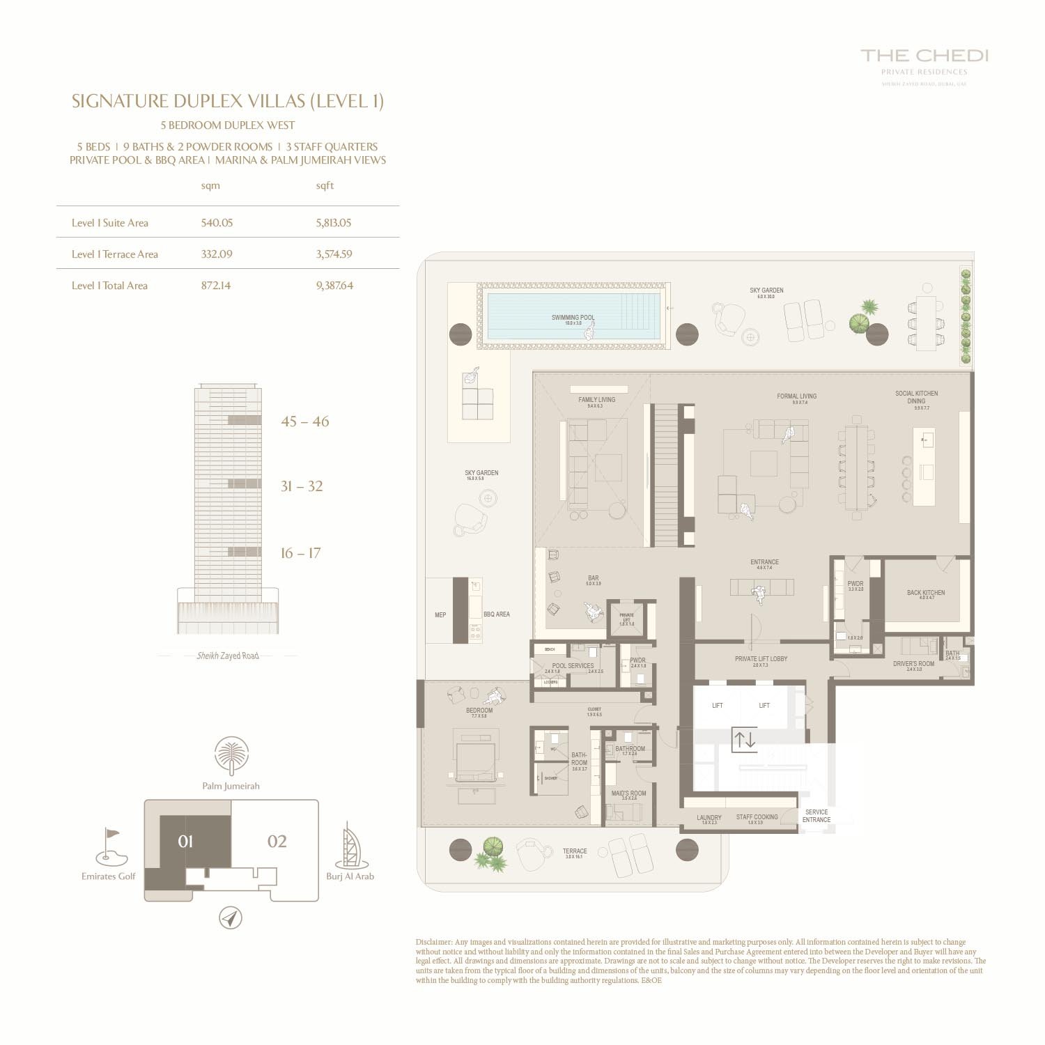 5 Bedrooms + Pool + Maid + Study floor plan