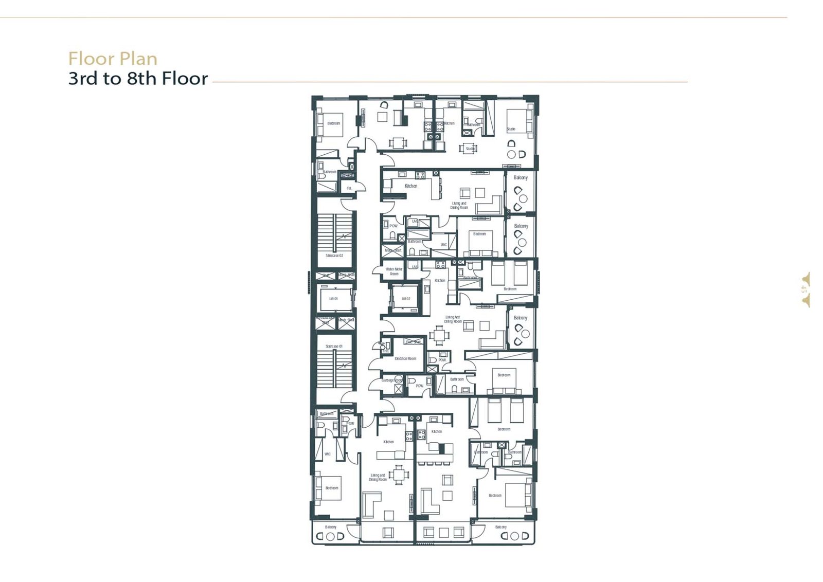 Whitestone Residence First to 8th Floor 3rd to 8th Floor floor plan
