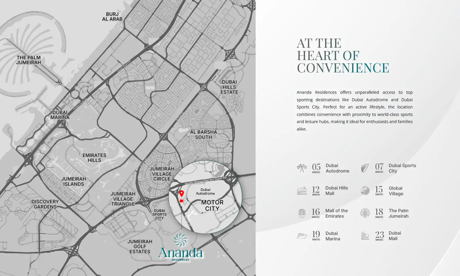 Ananda Towers at Motor City location map