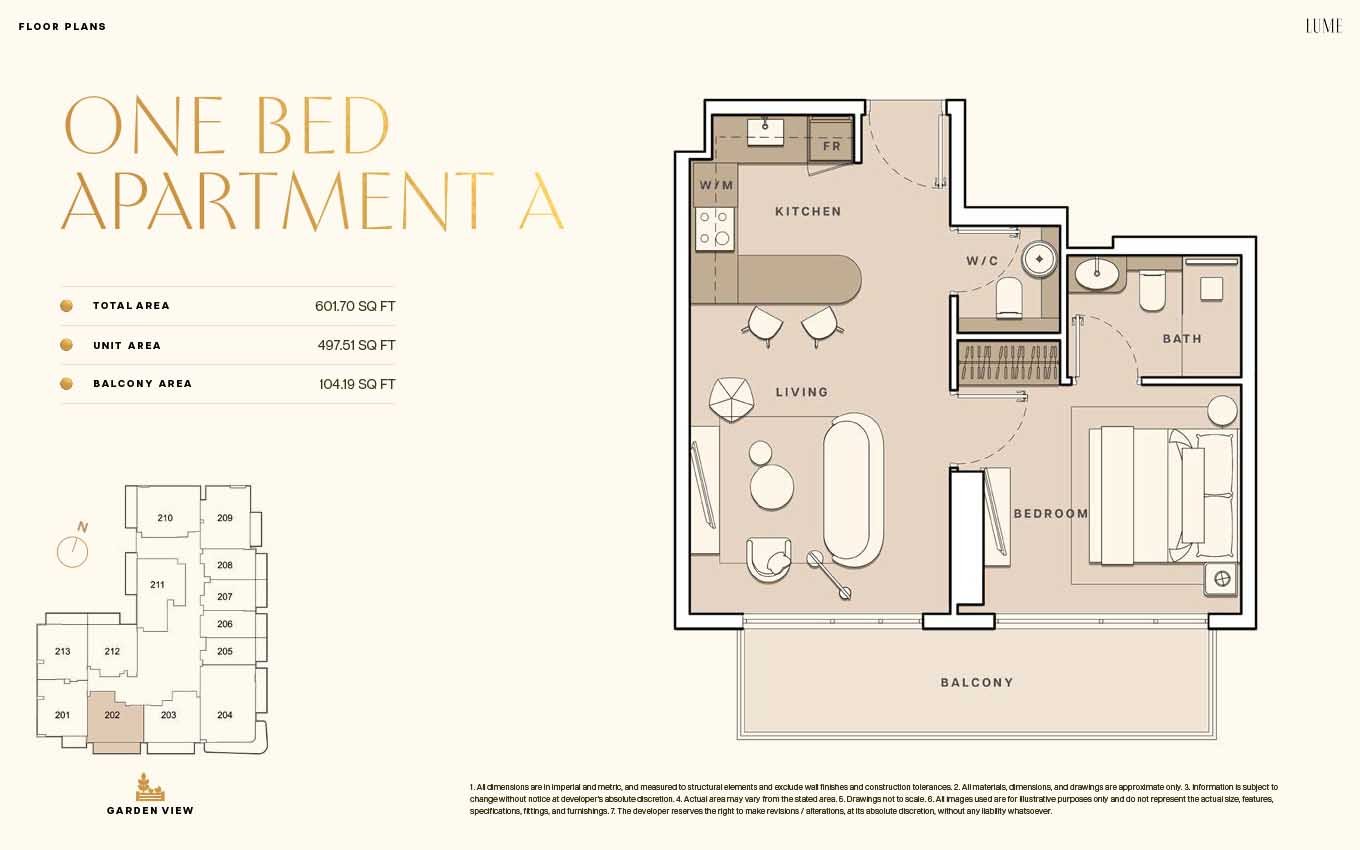 1 Bedroom floor plan