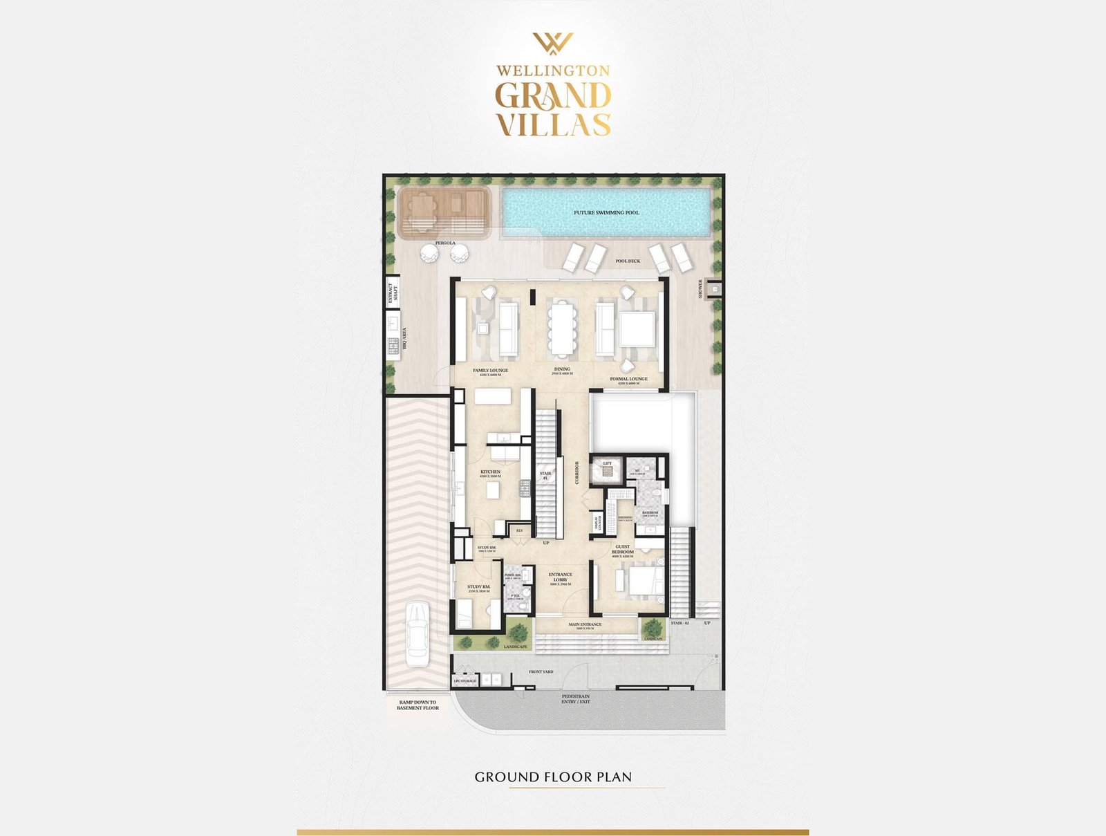5 Bedrooms + Pool + Maid + Study floor plan