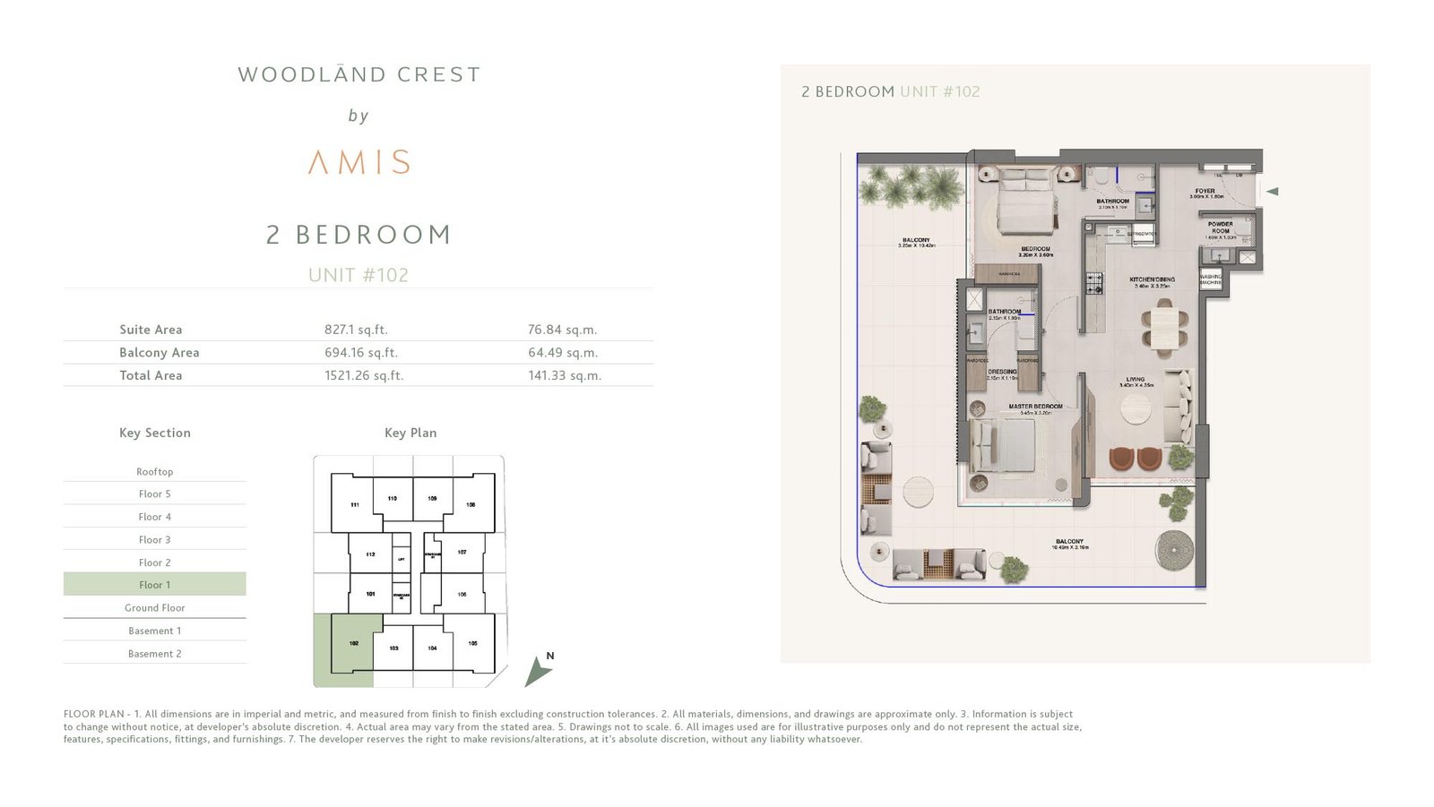2 Bedrooms floor plan