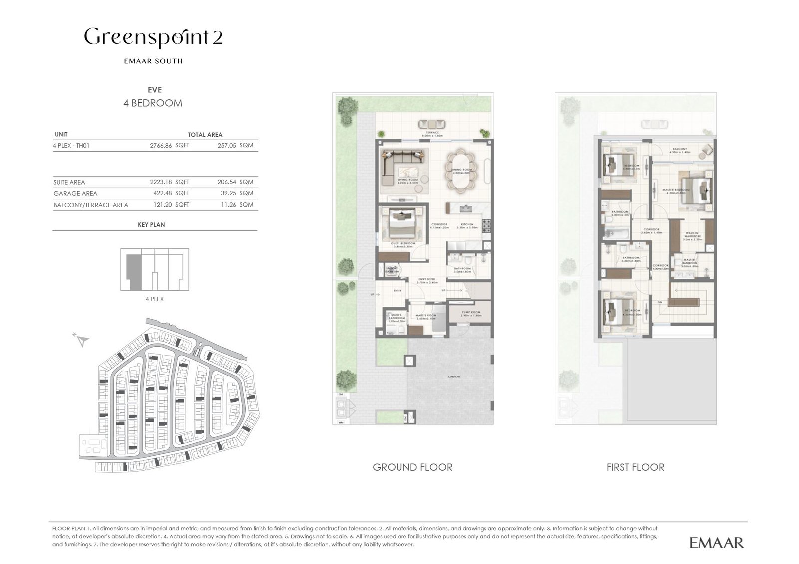 4 Bedrooms + Maid floor plan