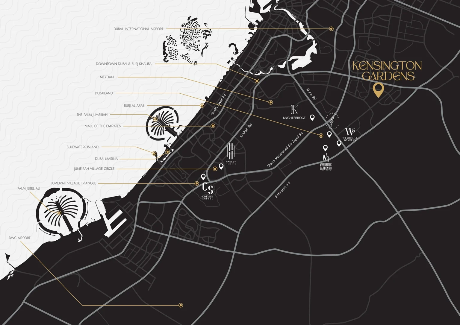 Kensington Gardens location map