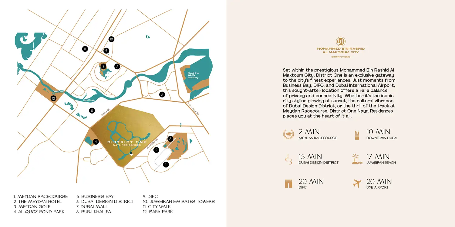 Naya Residences at District One location map